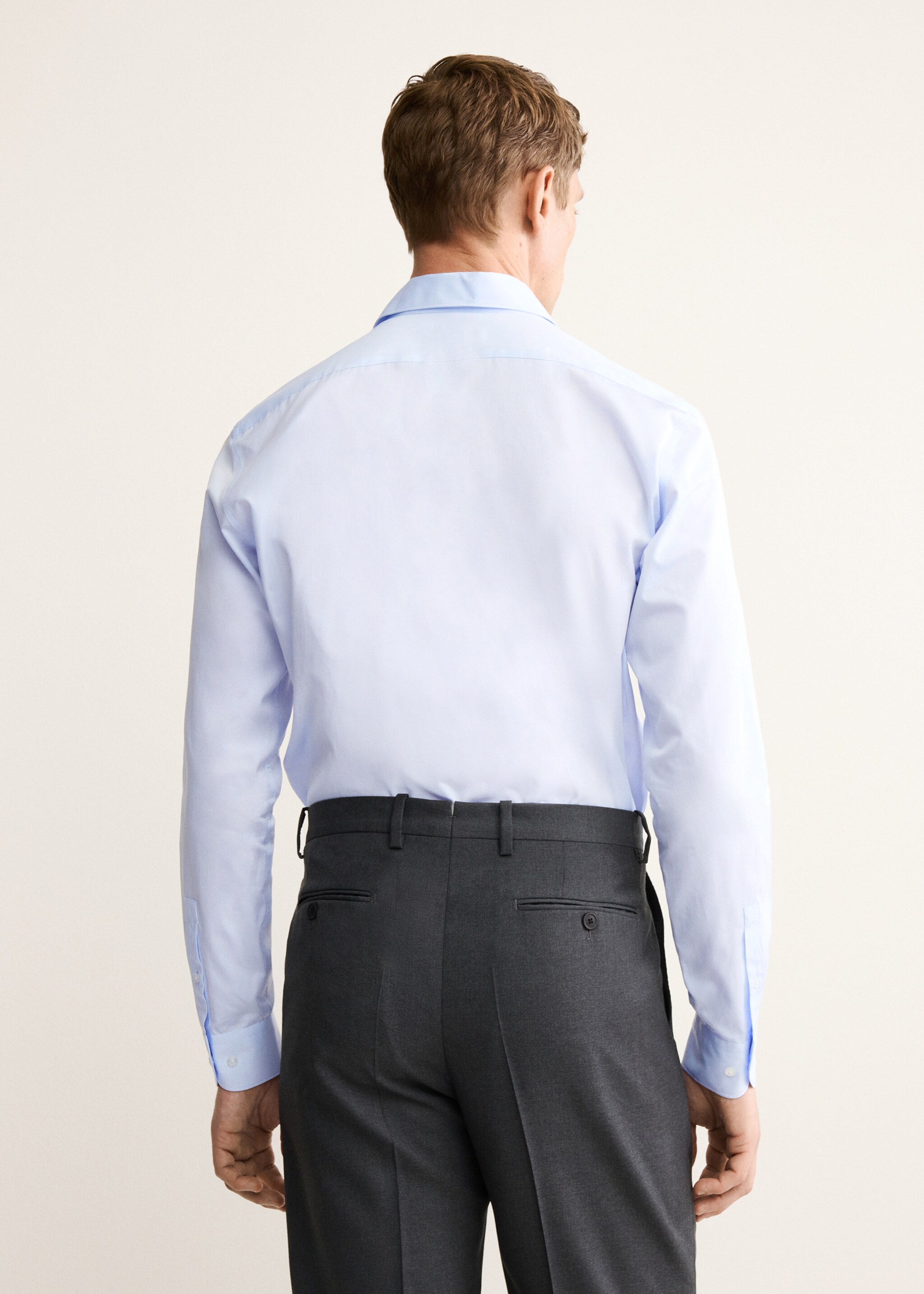 100% cotton dress shirt - Reverse of the article, Sky Blue. Ref: 17095999-00.