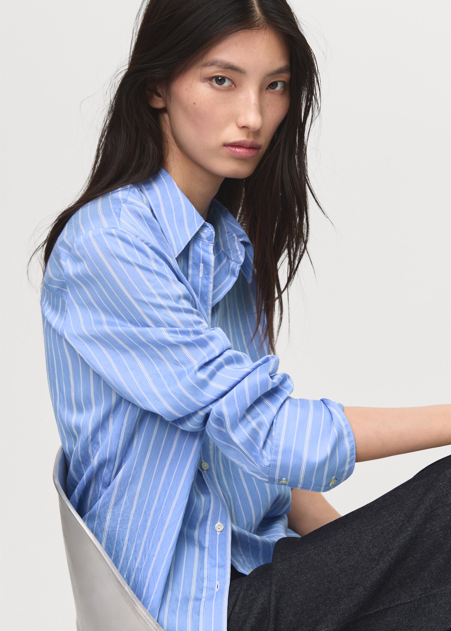 Striped straight shirt - Medium plane