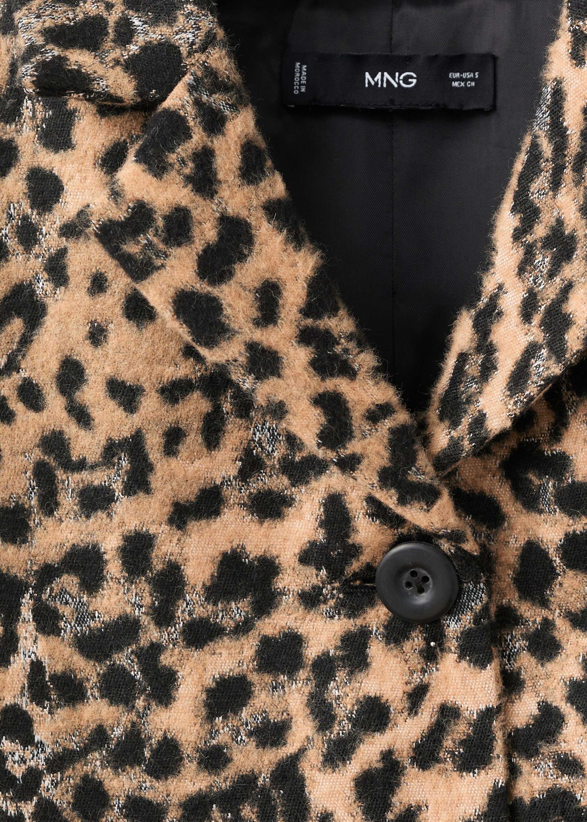 Jaket macan tutul dengan kancing - Rincian barang 8, Coklat. Ref: 17096003-00.