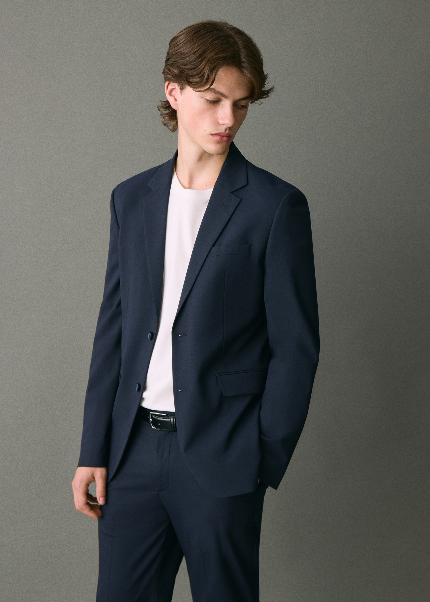 Straight-fit suit jacket - Medium plane