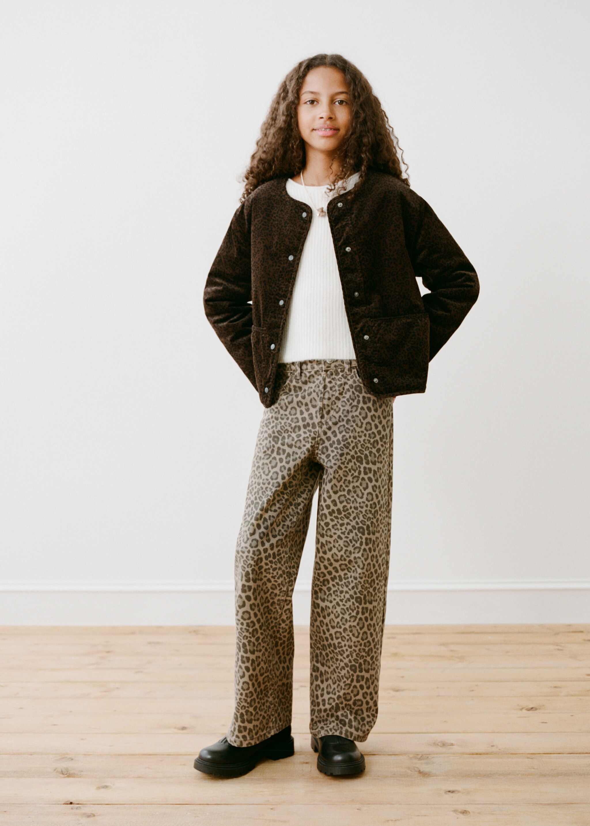 Animal print jeans - Details of the article 5, Brown. Ref: 17096328-00.