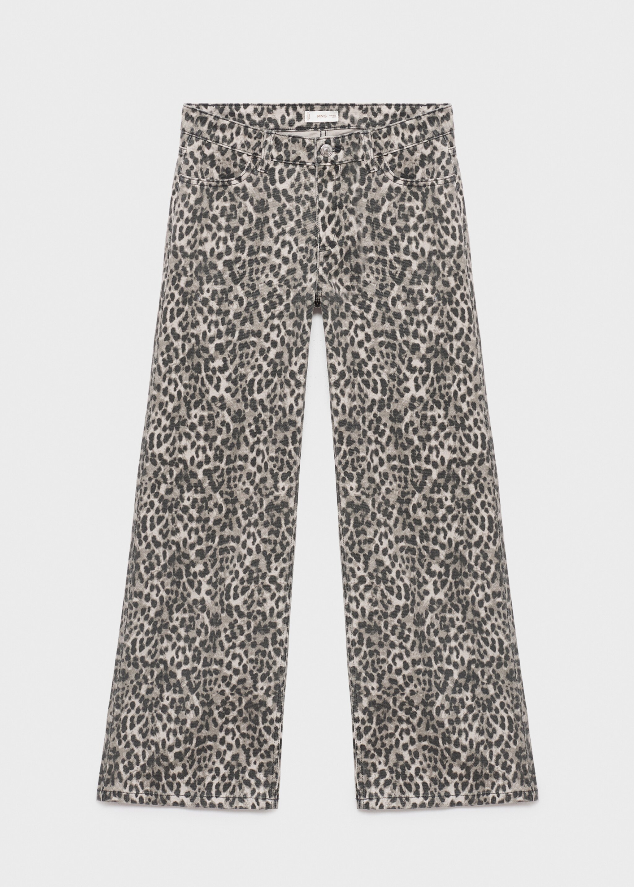 Jean wideleg léopard - Article sans modèle, Gris denim. Ref: 17096334-00.