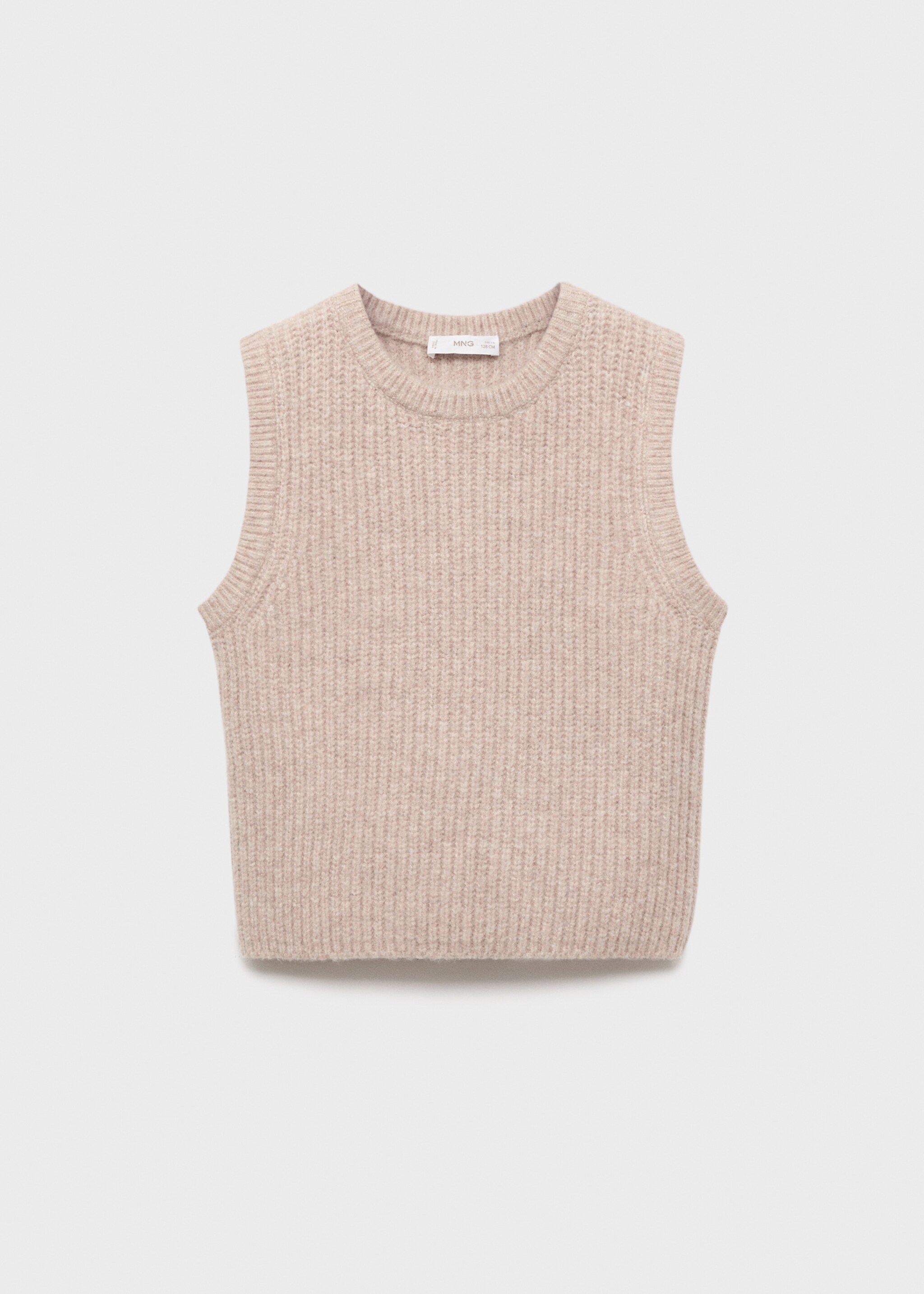 Gilet maille côtelée - Article sans modèle, Marron moyen. Ref: 17096336-00.