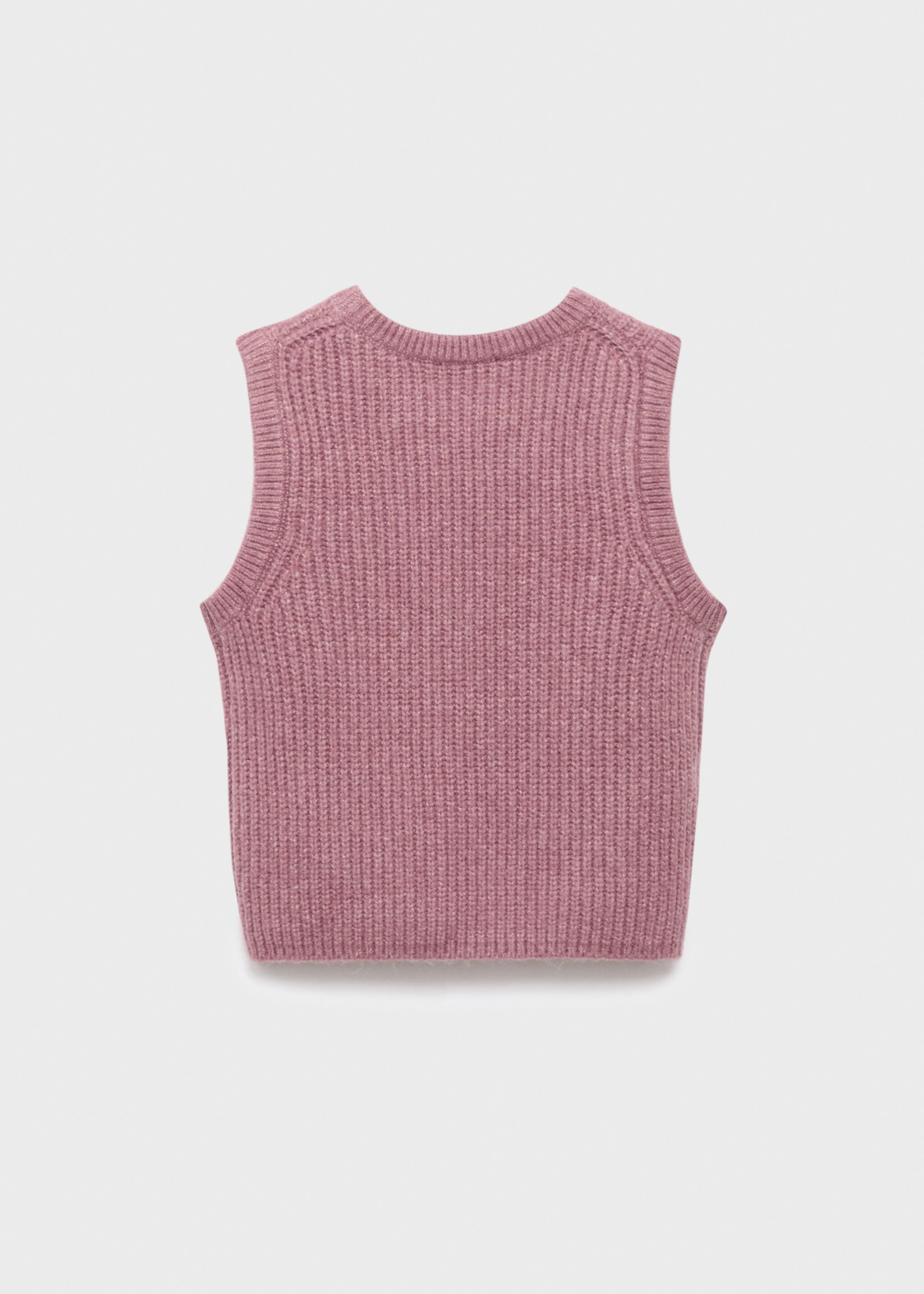 Gilet maille côtelée - Verso de l’article, Cerise. Ref: 17096336-00.