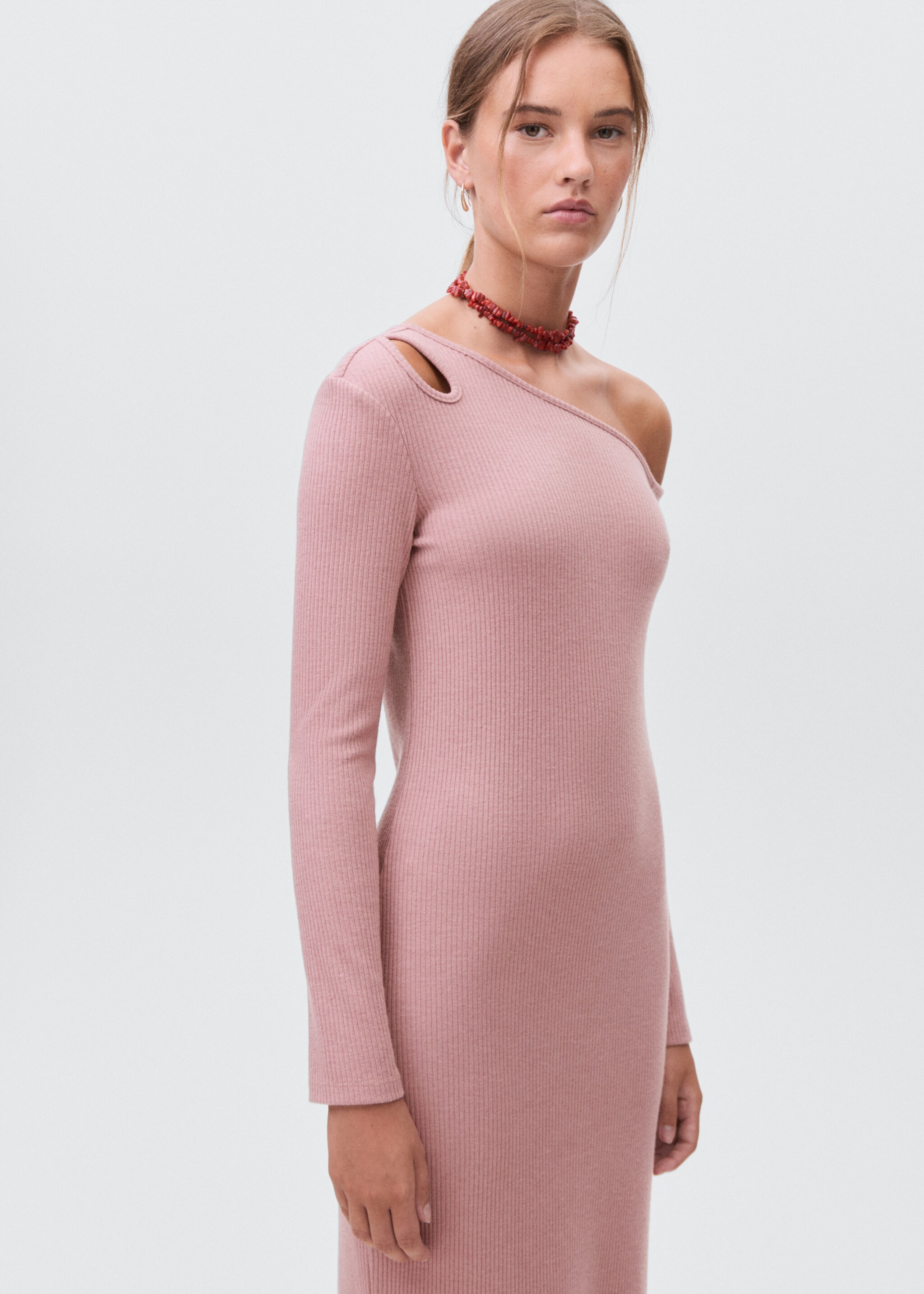Long dress with cut-out - Medium plane, Pink. Ref: 17096339-00.