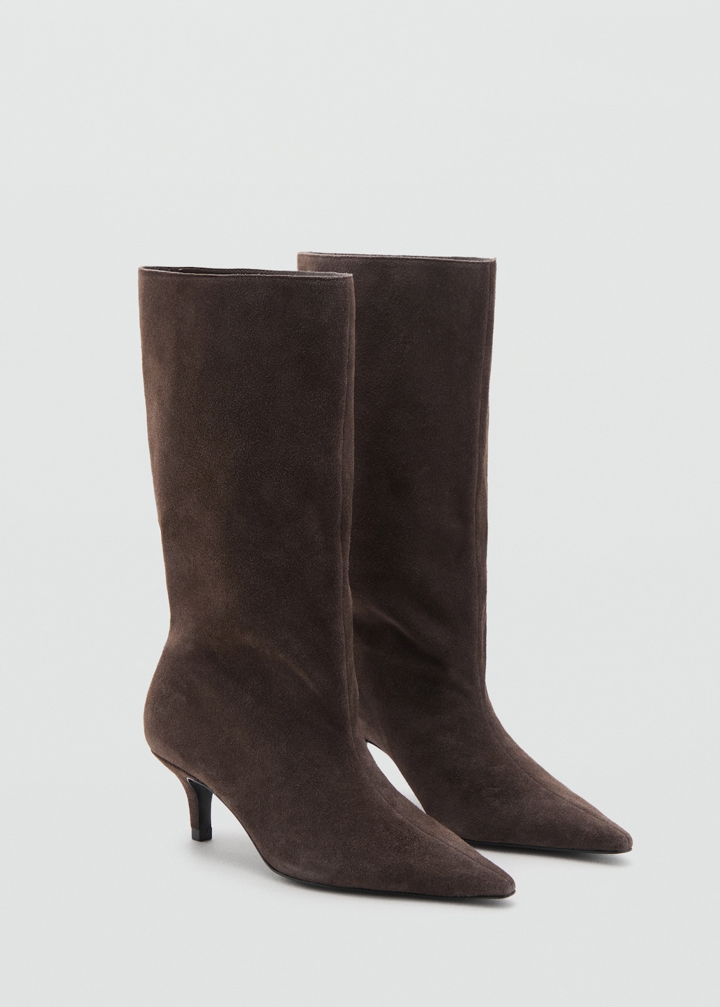 Suede kitten-heel boots