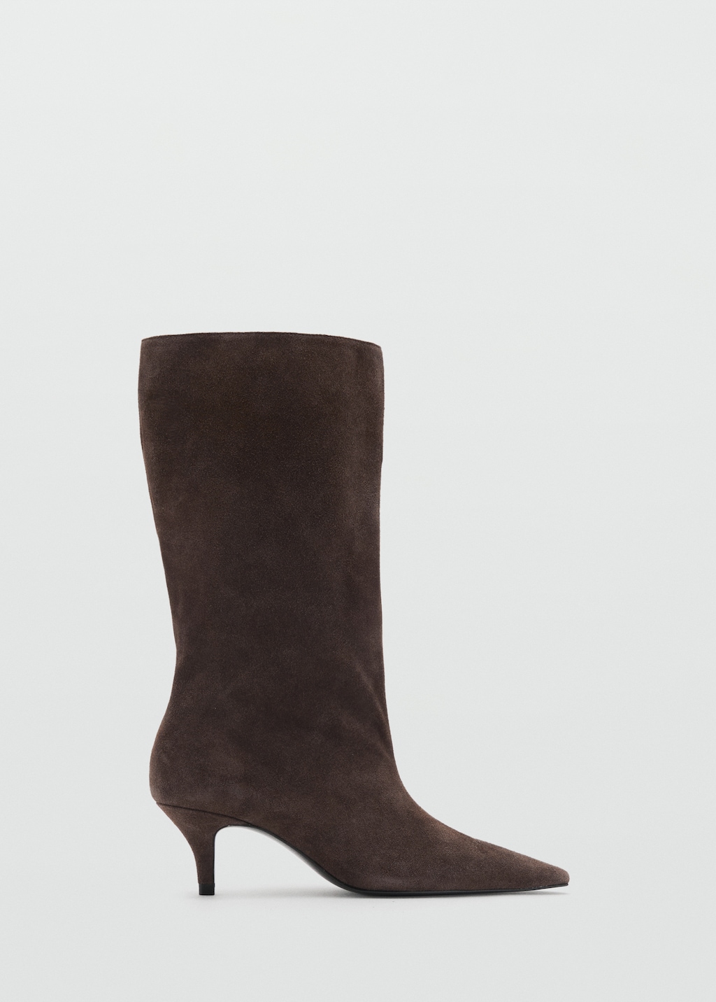 Suede kitten-heel boots