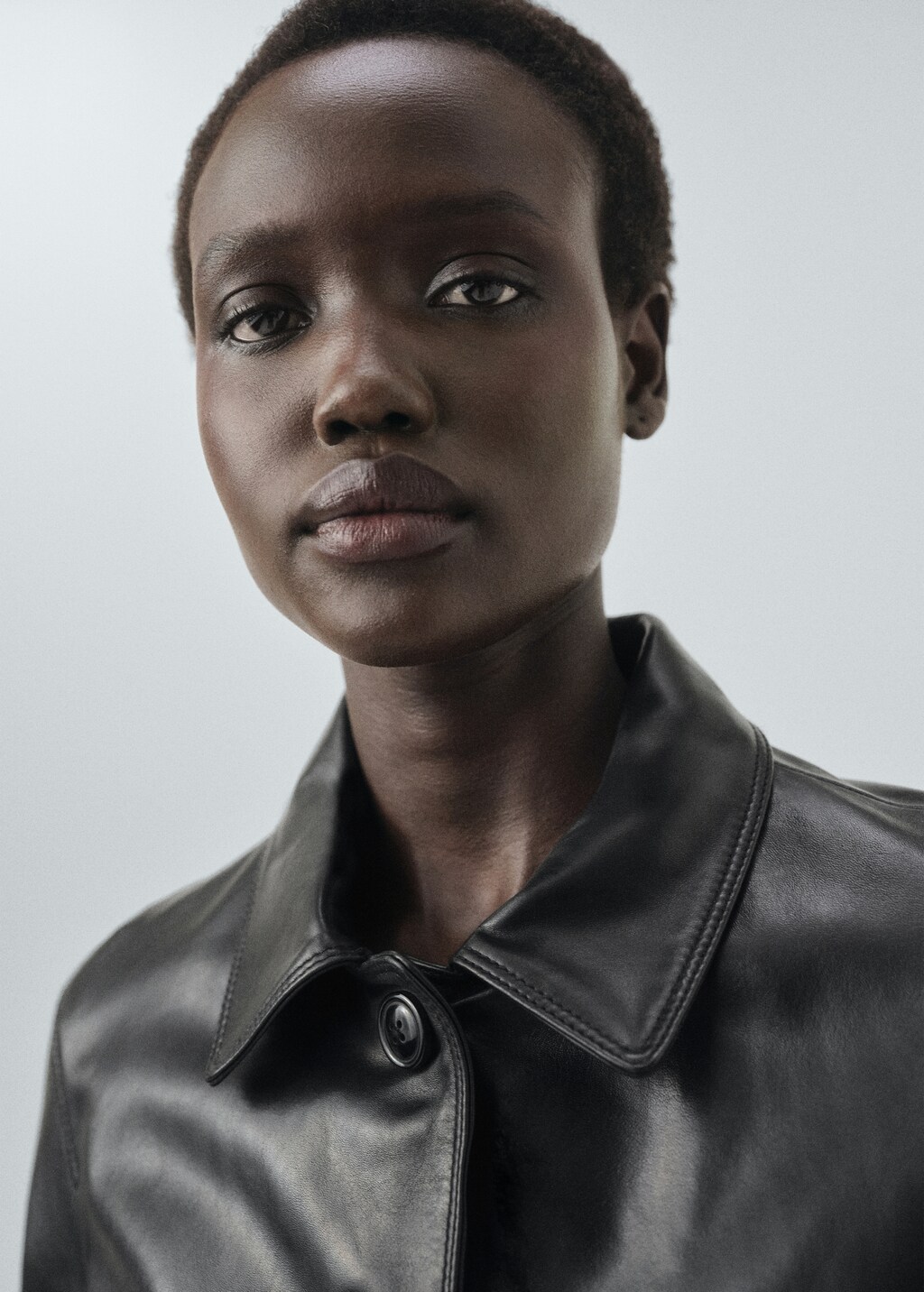 Mango 100% leather bomber jacket