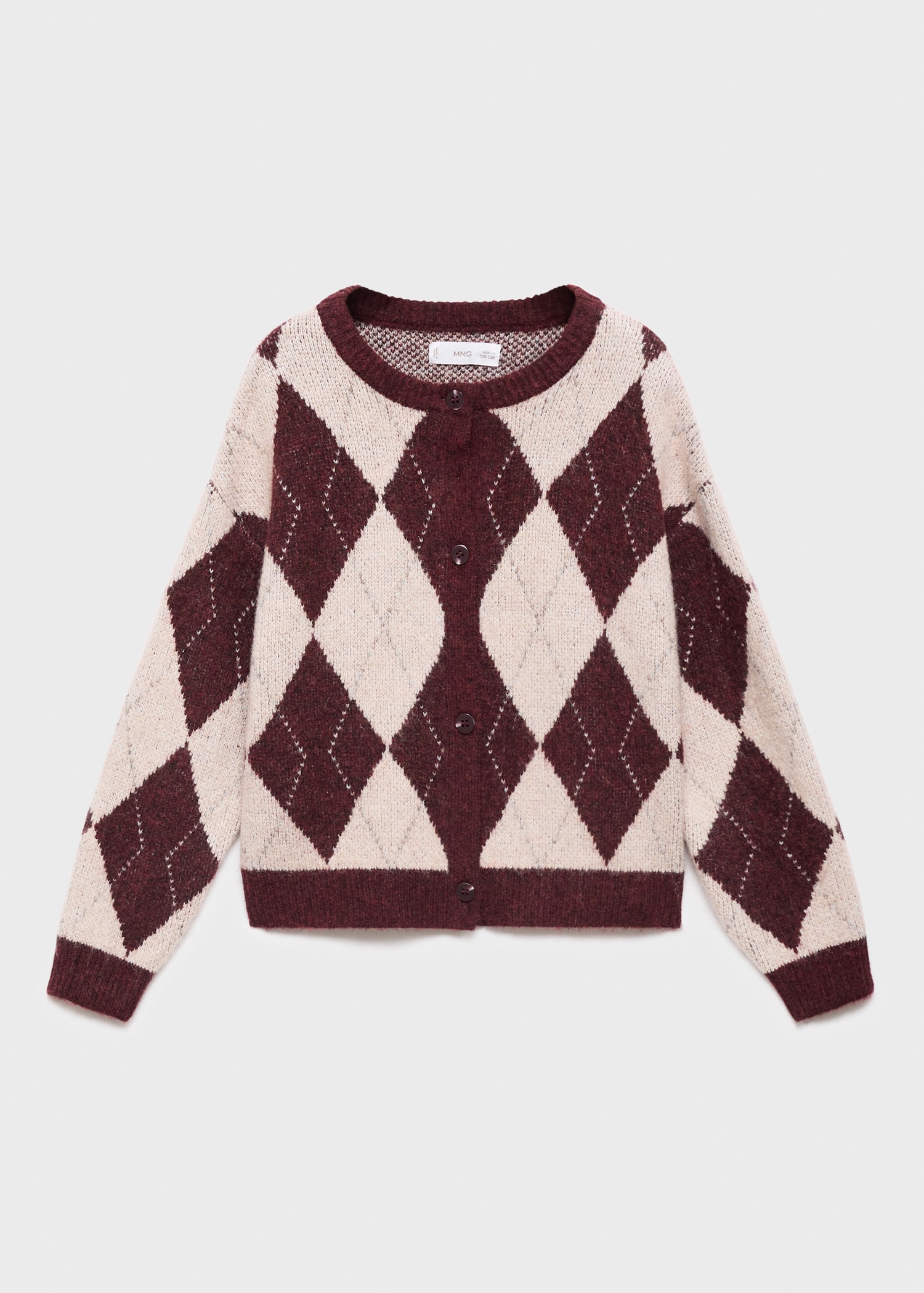 Knitted cardigan with diamonds - Article without model