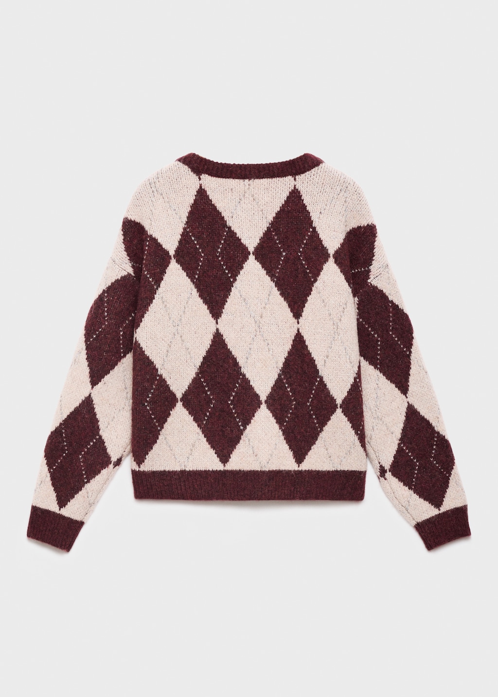 Argyle pattern knit cardigan