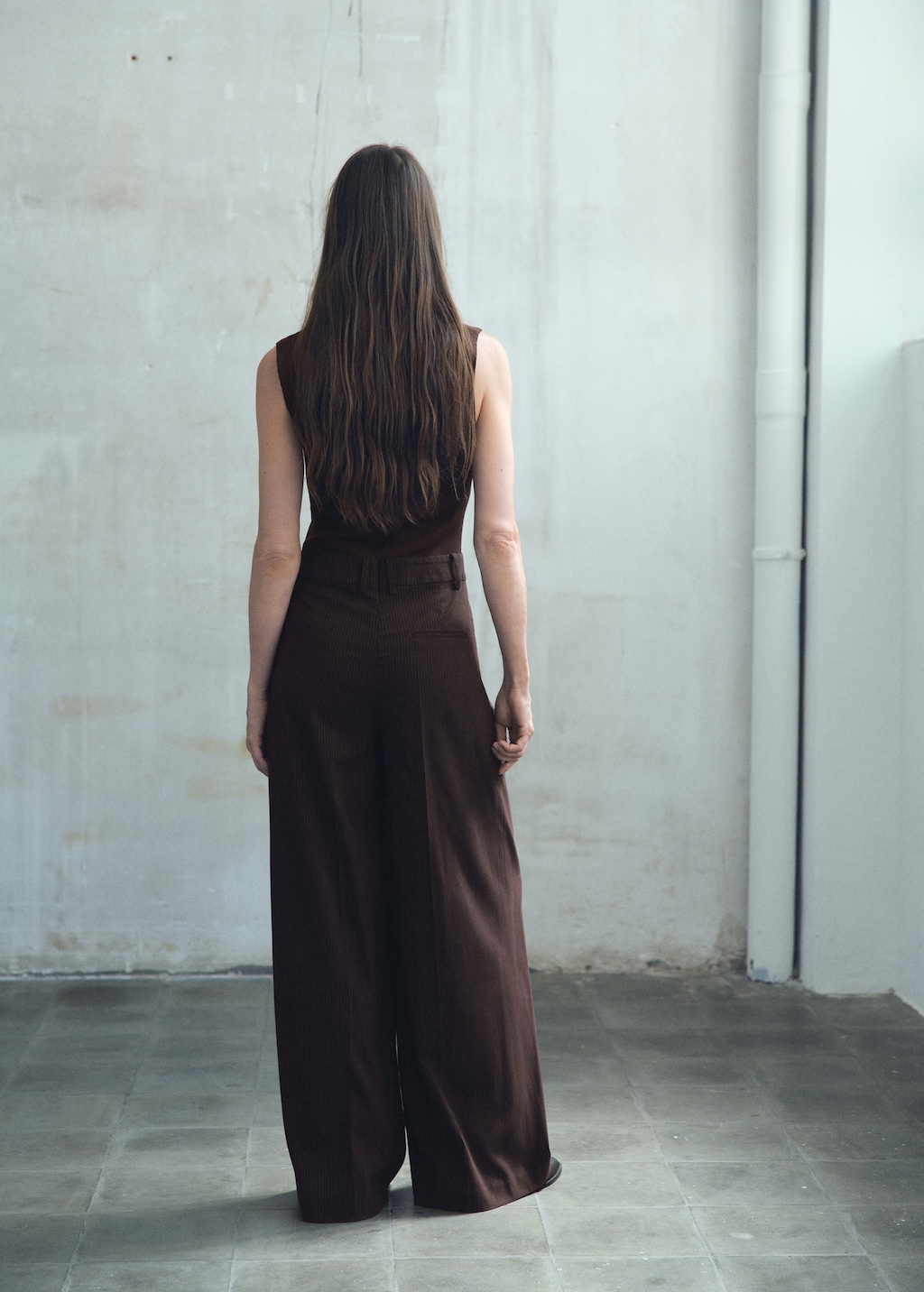 Pinstripe jumpsuit combination