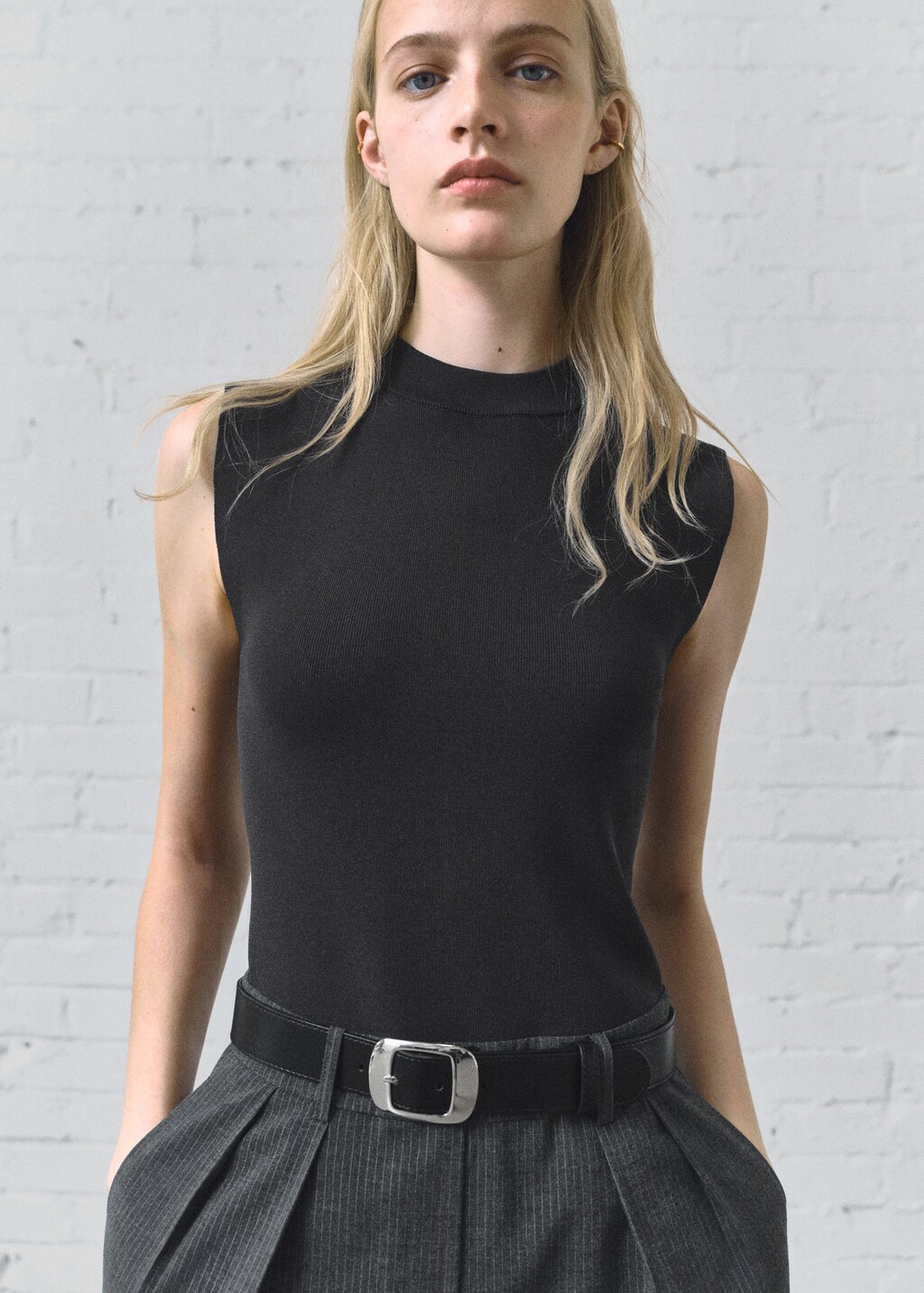 Pinstripe jumpsuit combination