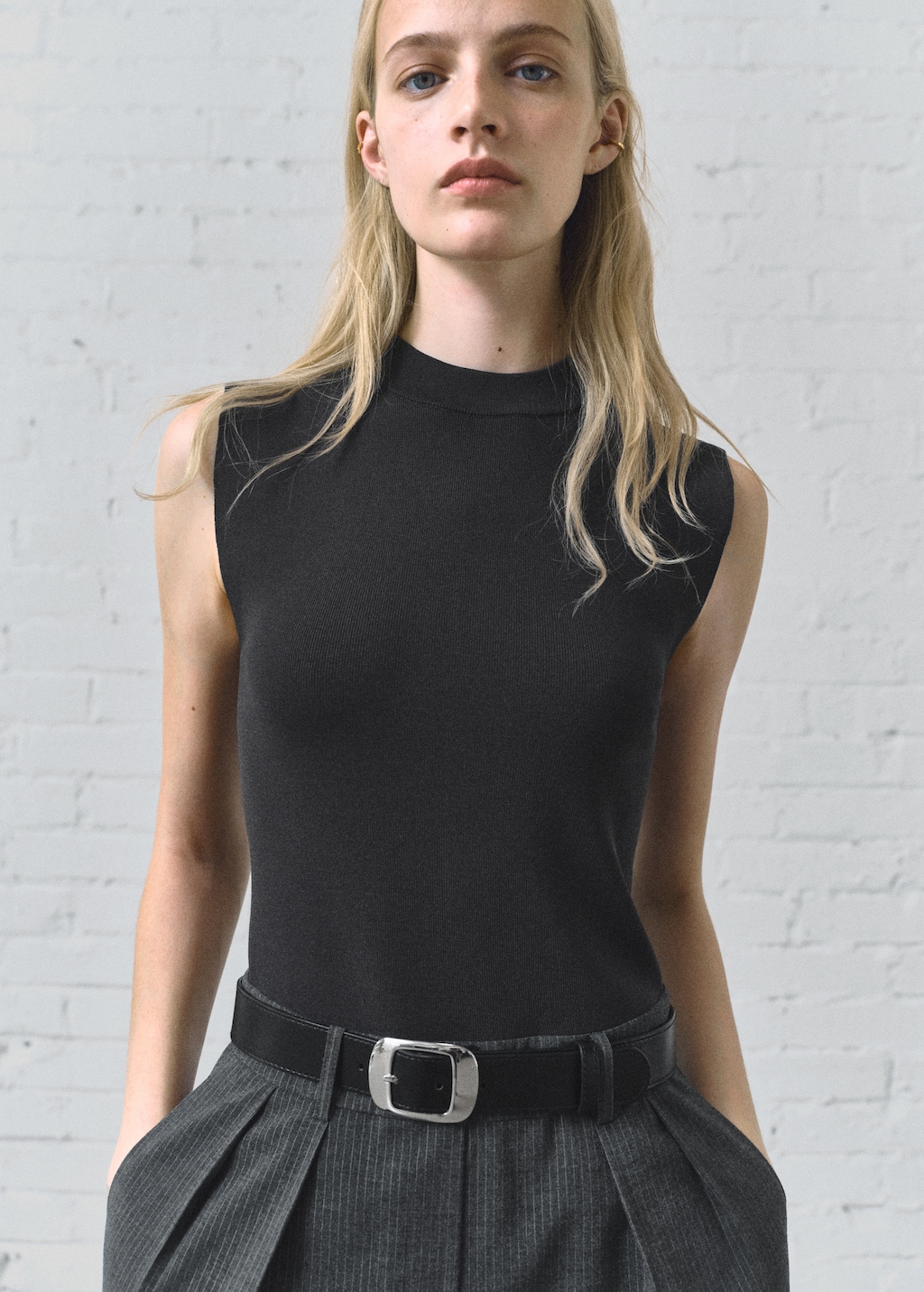 Pinstripe jumpsuit combination