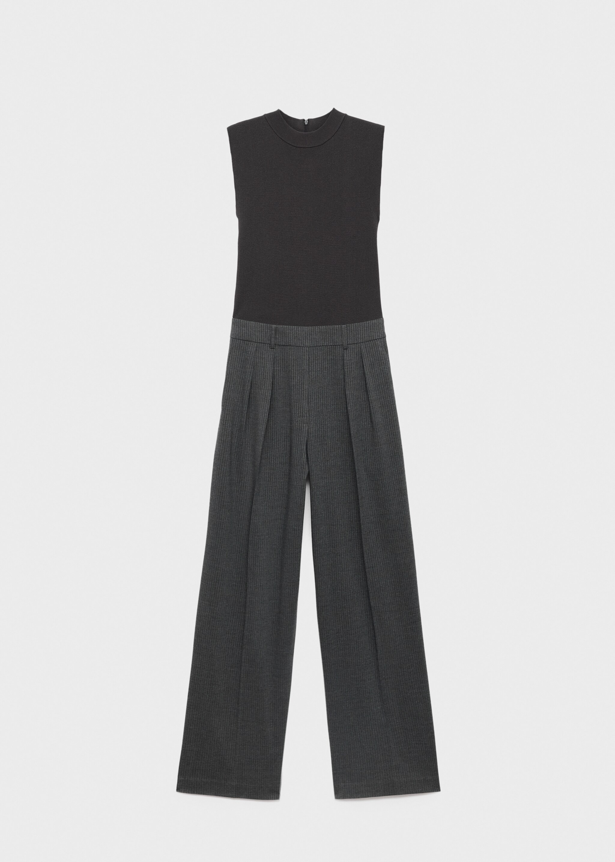 Pinstripe jumpsuit combination - Article without model, Medium Heather Grey. Ref: 17096347-00.