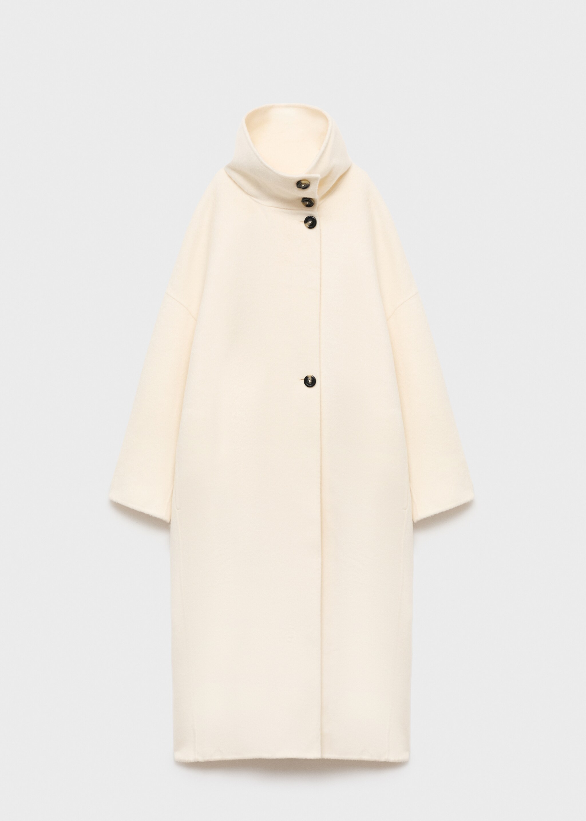 Wool funnel neck coat - Article without model, Off White. Ref: 17096354-00.