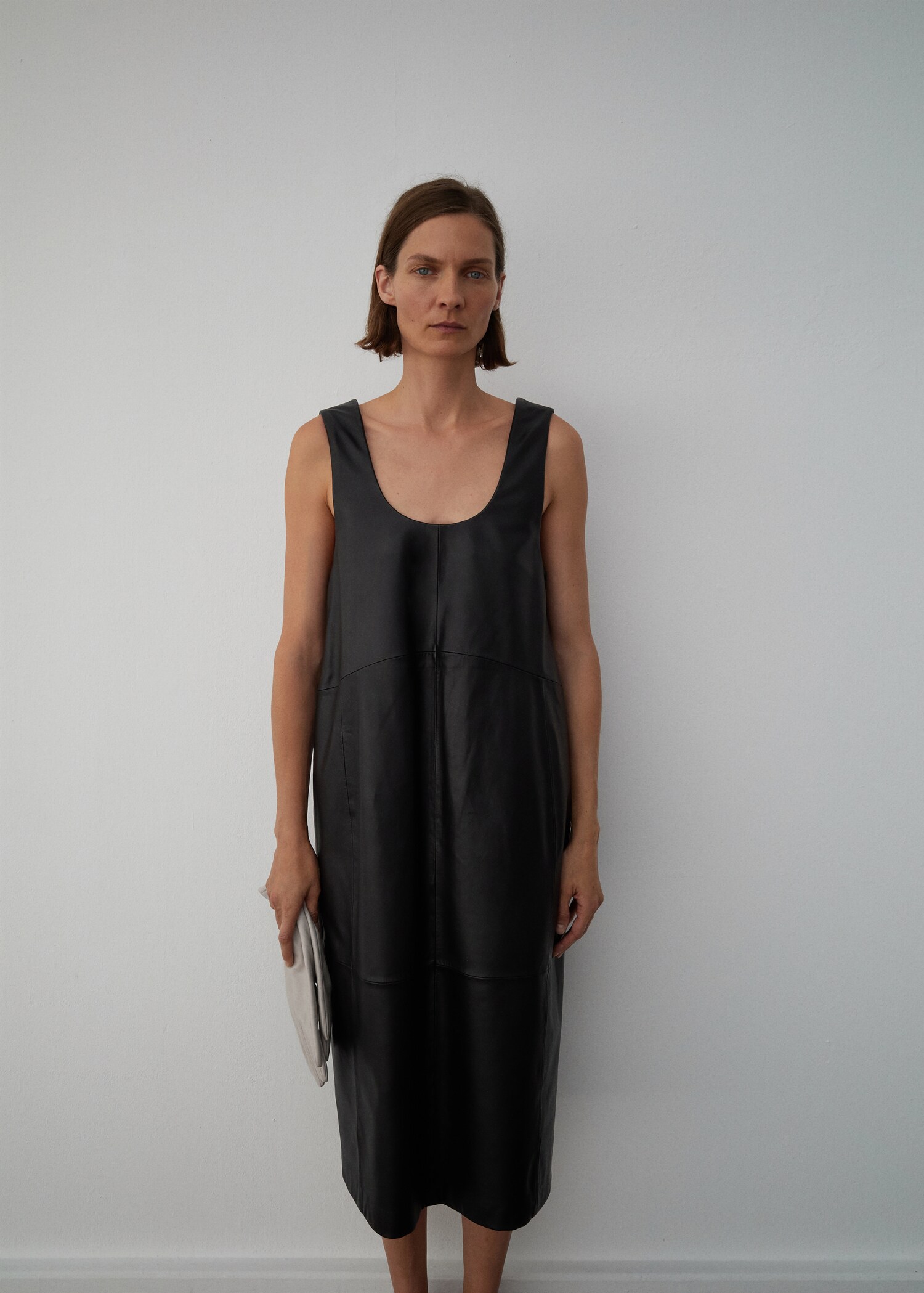 Leather midi-dress - Medium plane