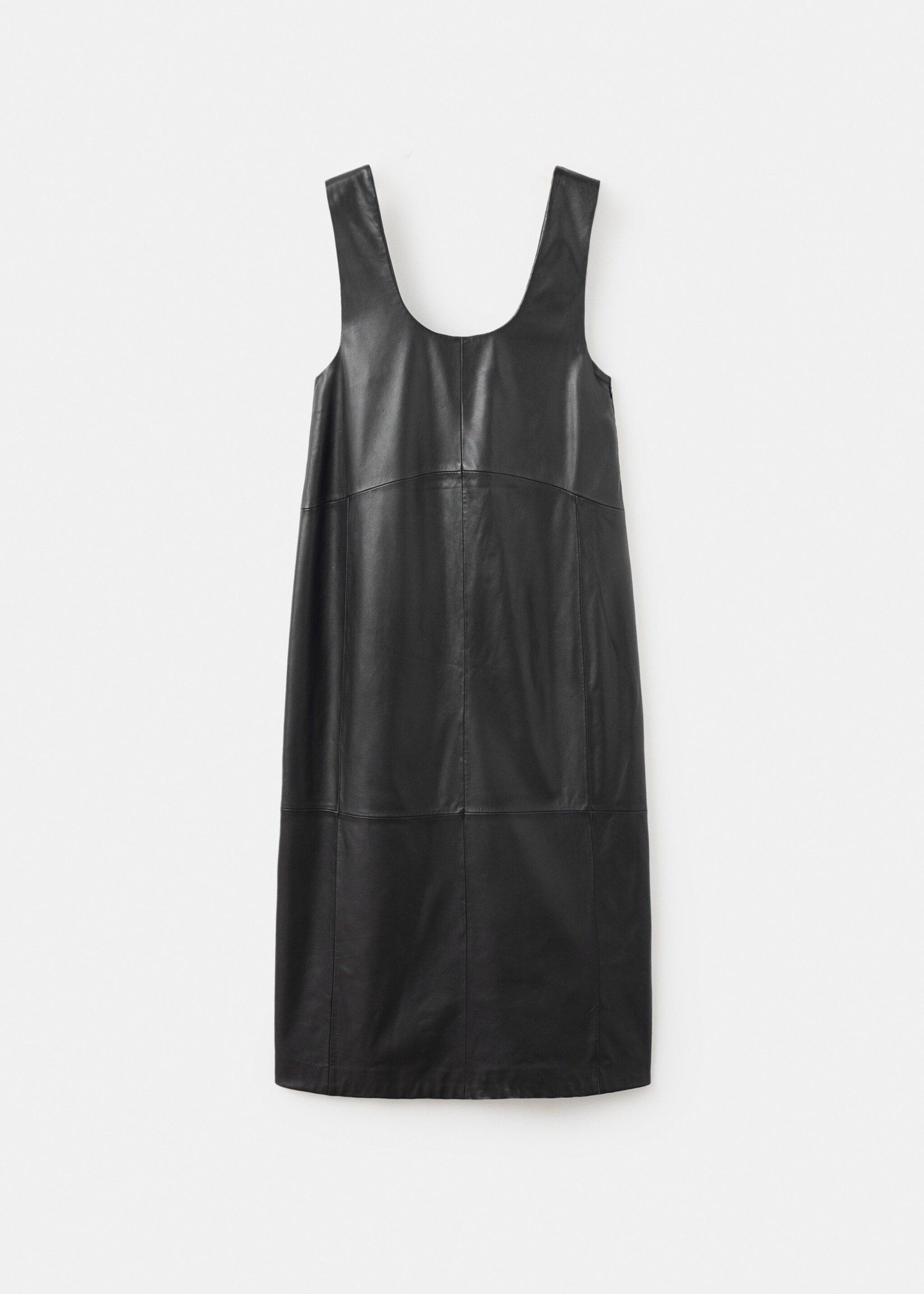 Leather midi-dress - Article without model, Black. Ref: 17096357-00.
