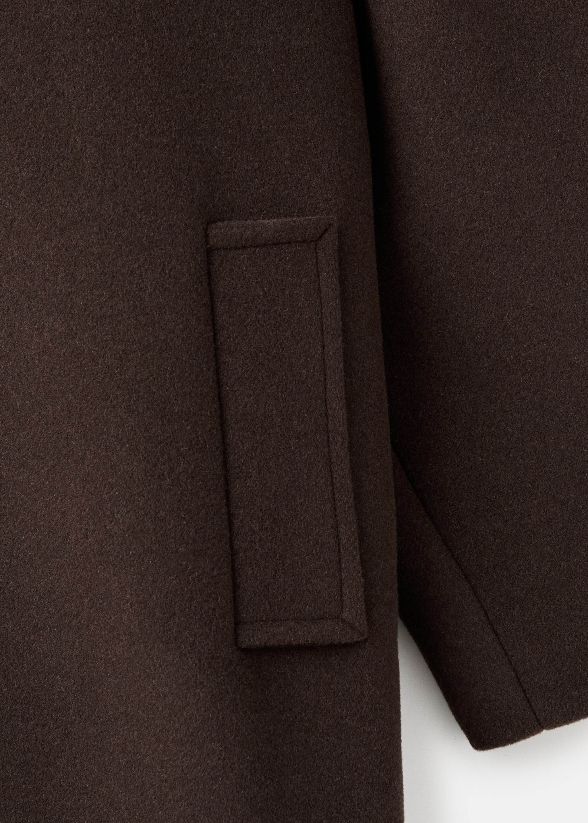 Wollmantel mit Knöpfen - Detail des Artikels 0, Kaffeebraun. Ref: 17096358-00.