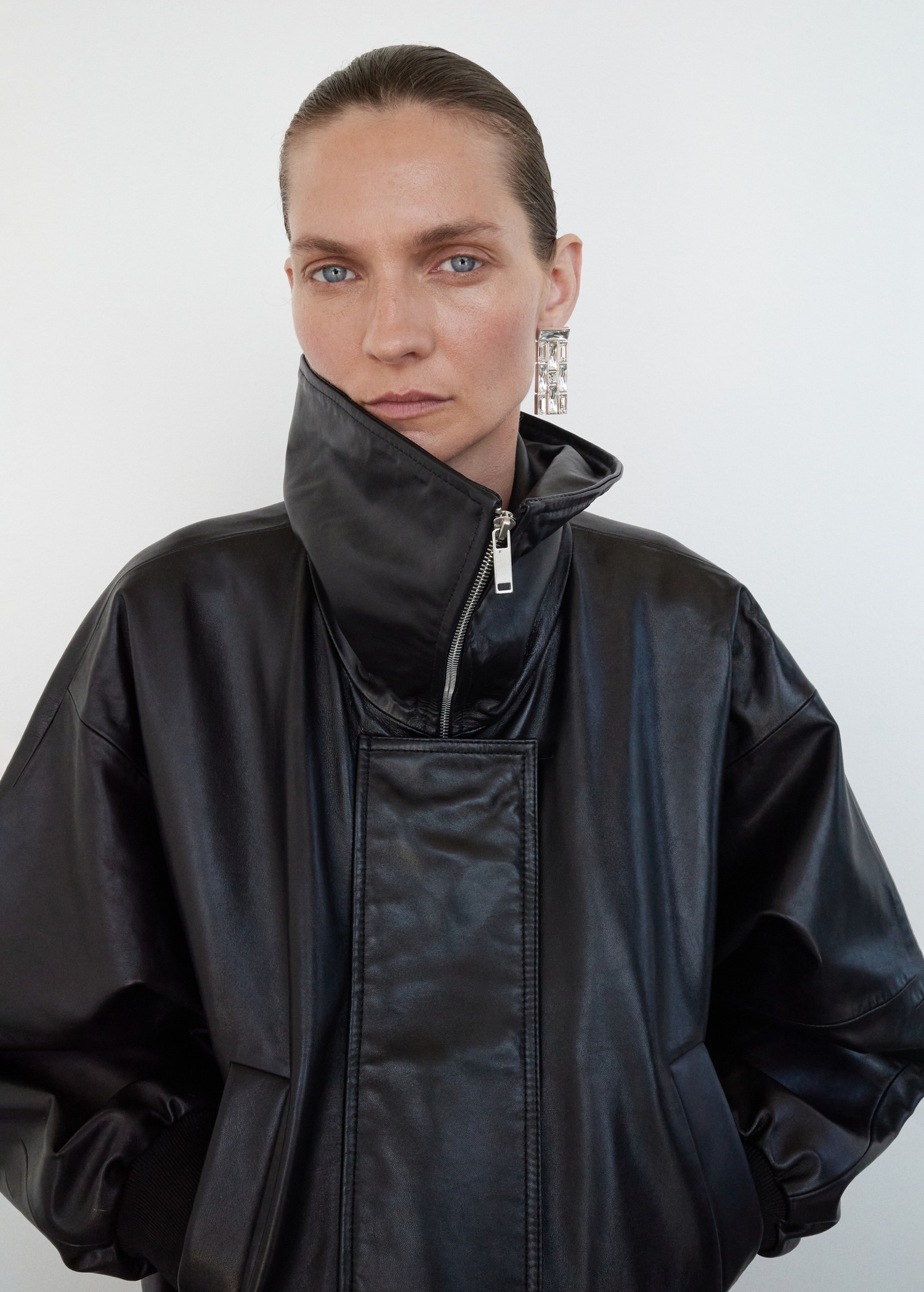 Giacca 100% pelle collo revers Donna MANGO Italia