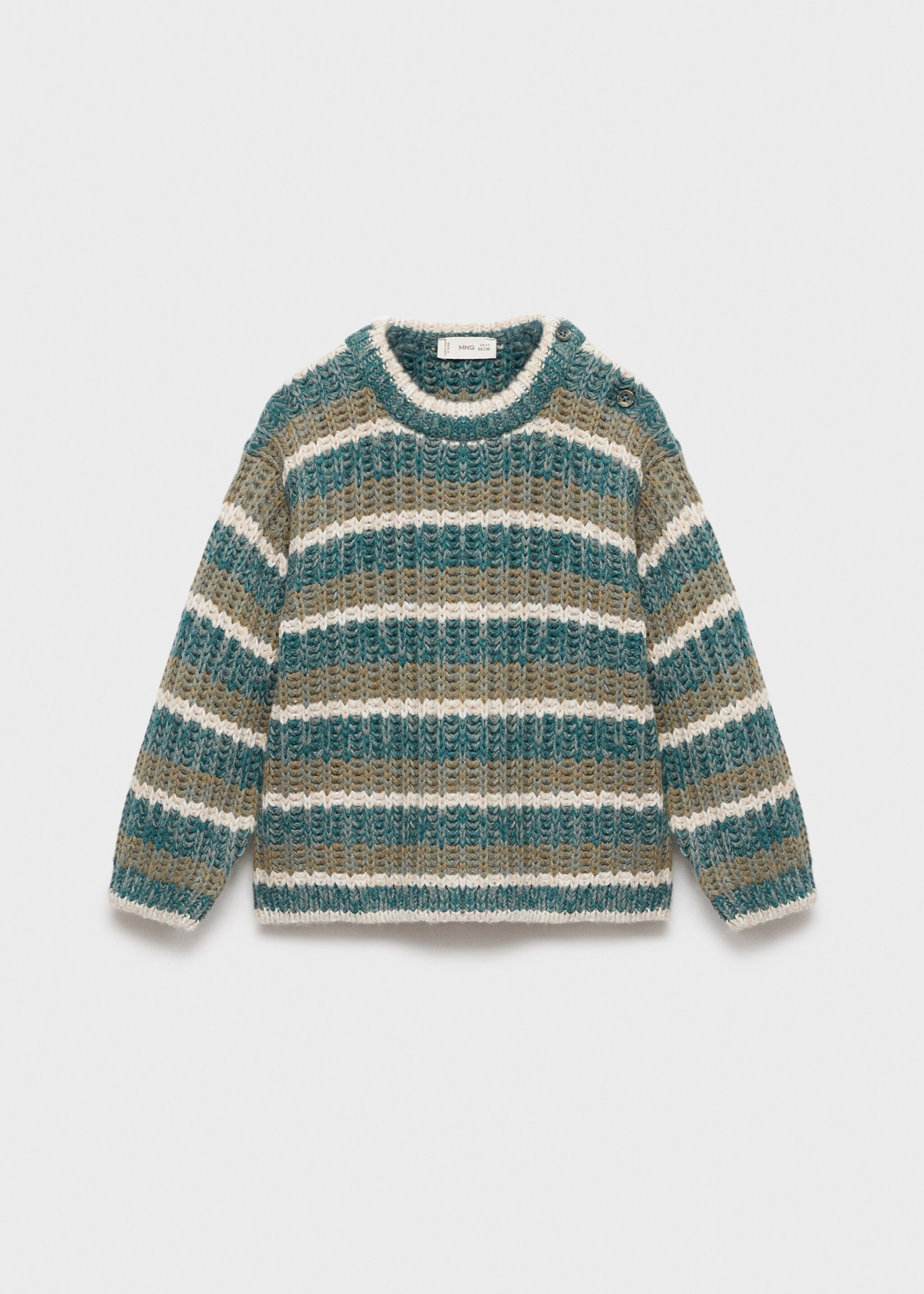 Knit striped sweater - Article without model, Forest Green. Ref: 17096726-00.