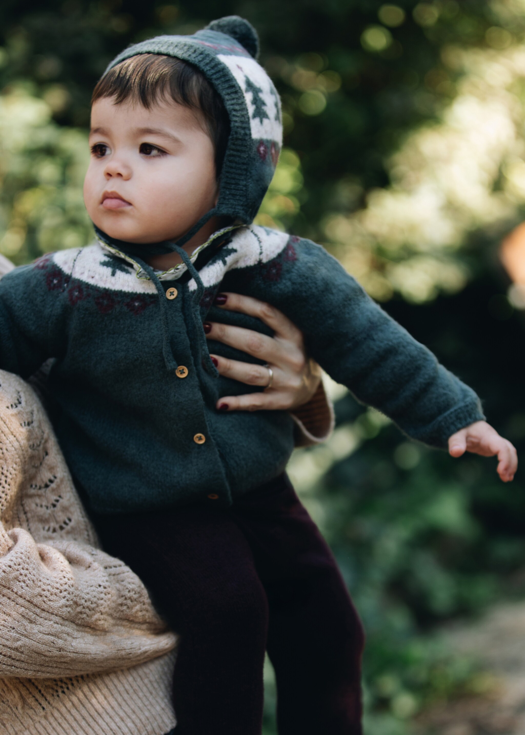 Knitted leggings - Details of the article 5, Burgundy. Ref: 17096736-00.
