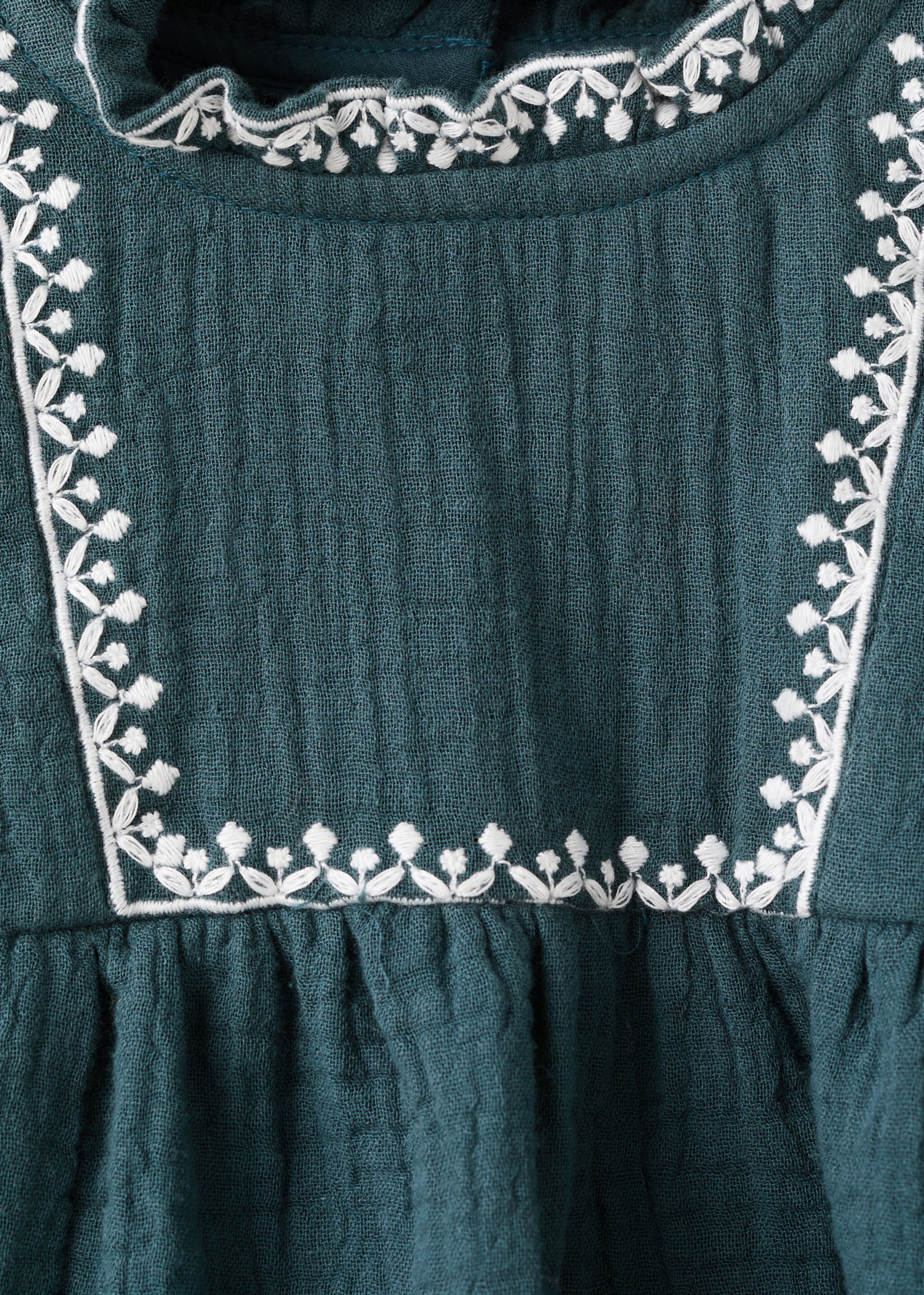 Vestido y ranita detalles bordados - Detalle del artículo 8, Verde oscuro. Ref: 17096737-00.