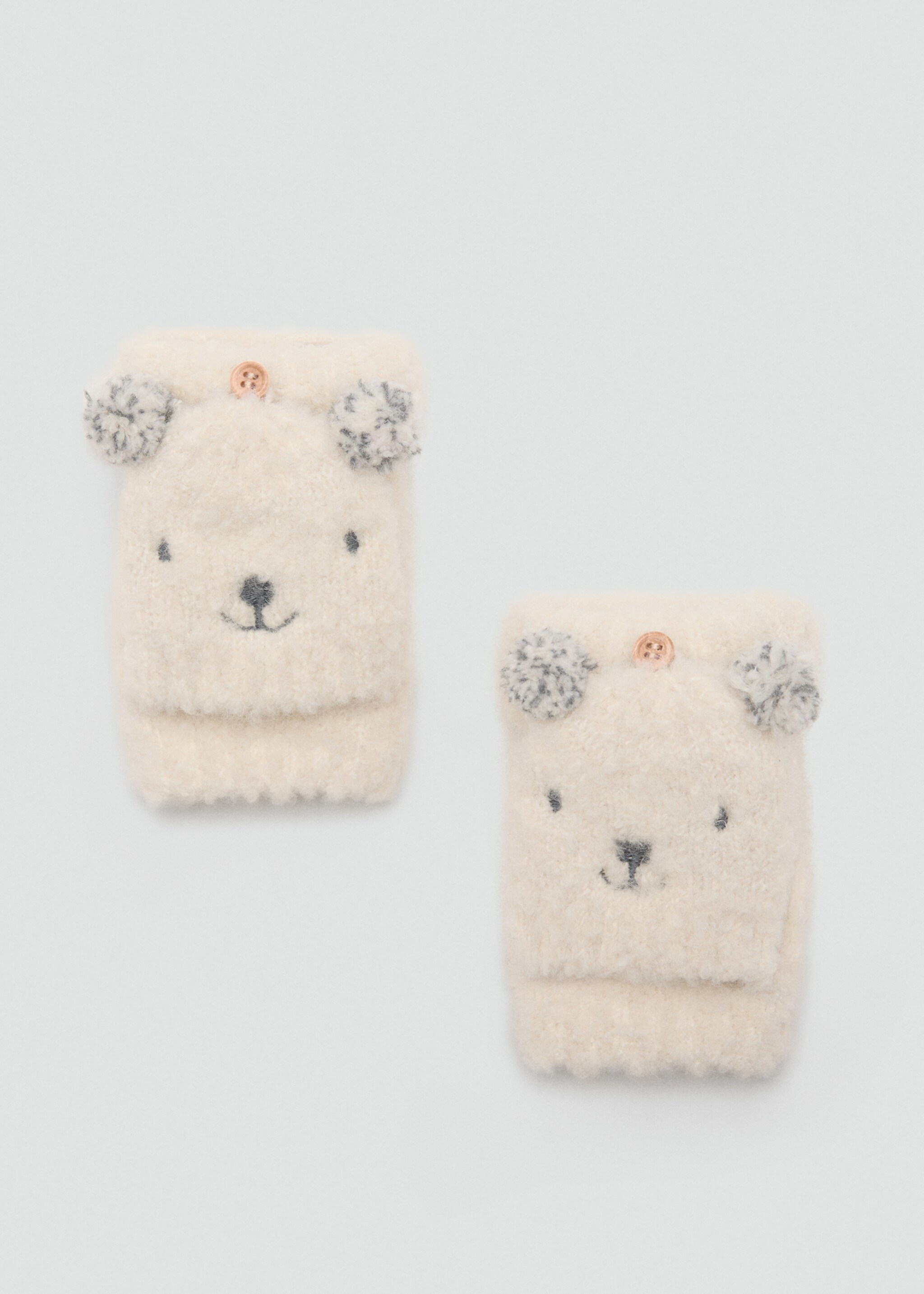 Luvas de malha de urso - Artigo sem modelo, Cru. Ref: 17096740-00.
