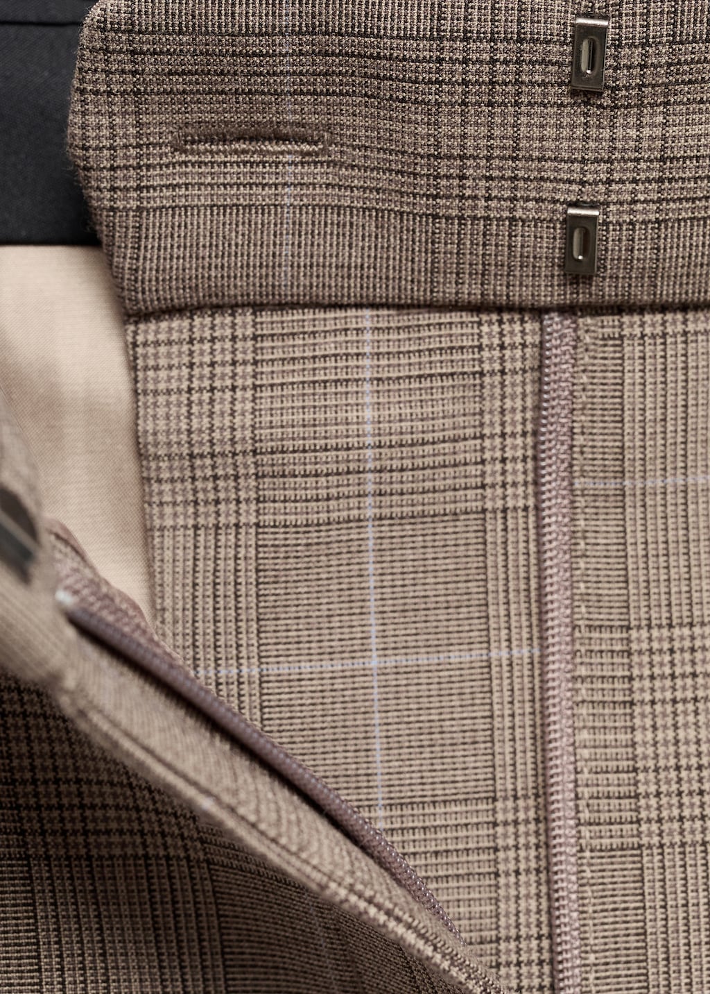 Wide-leg check suit pants