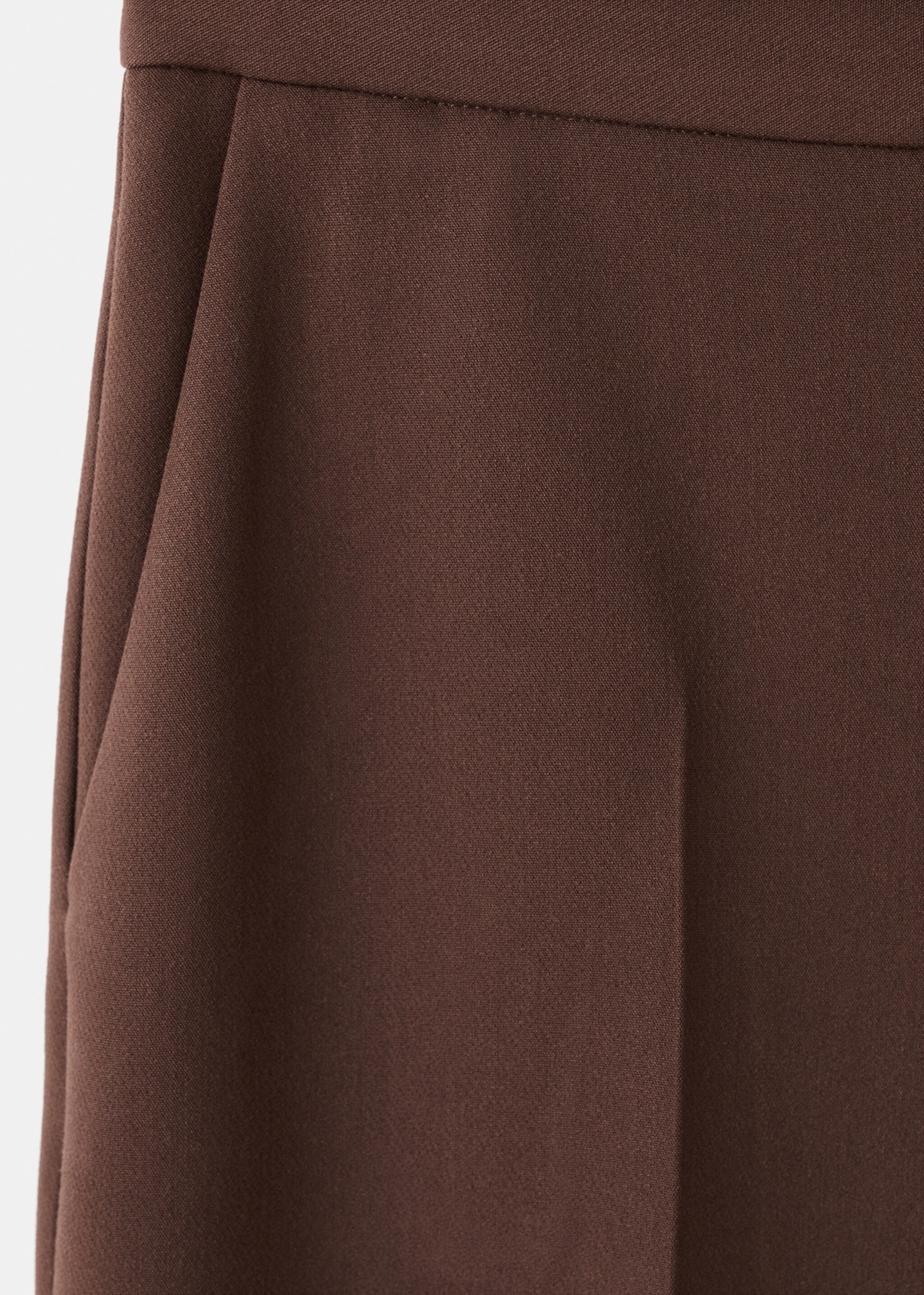 High-waist straight trousers - Details of the article 8, Chocolate. Ref: 17096743-00.
