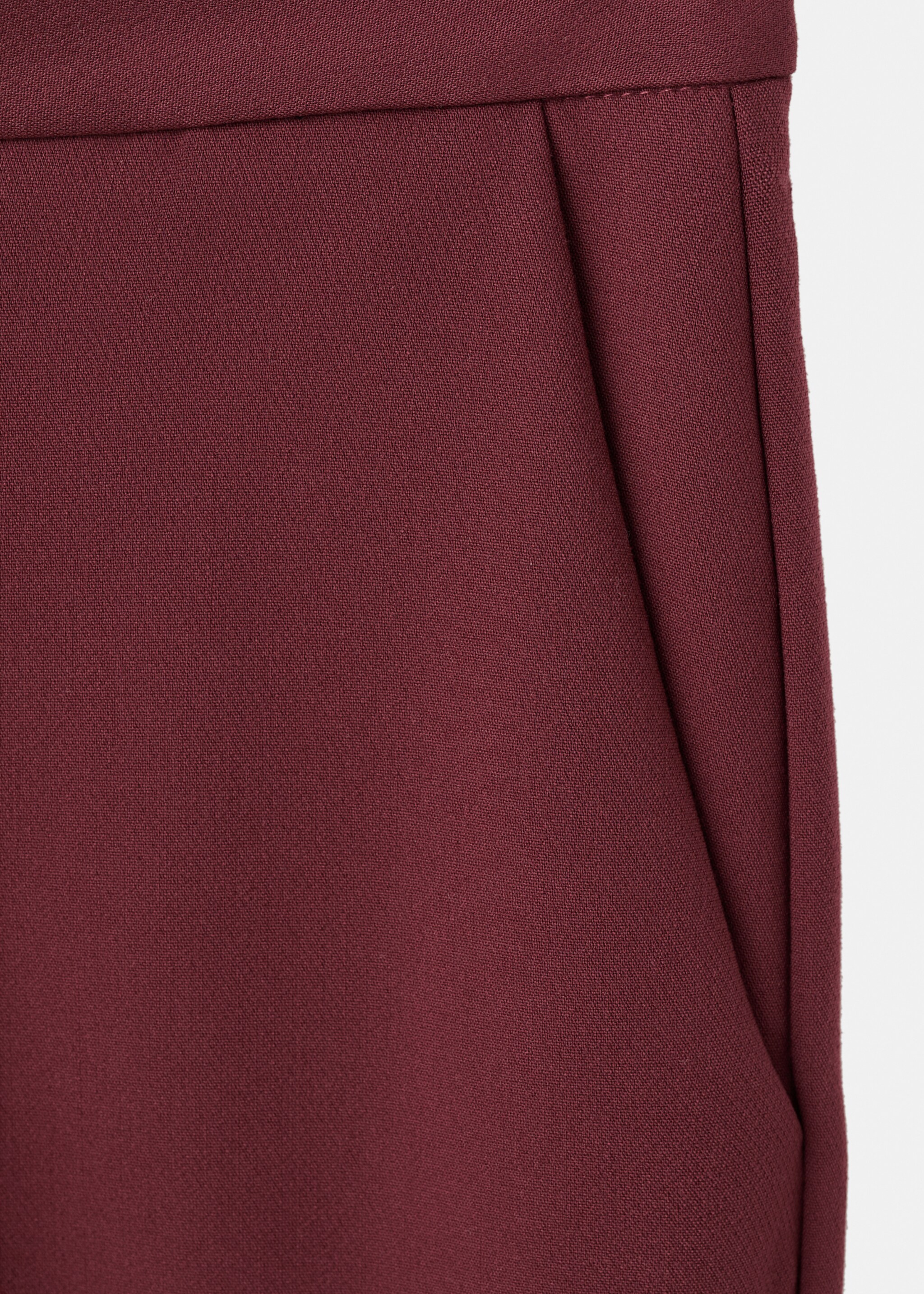 High-waist straight trousers - Details of the article 0, Maroon. Ref: 17096743-00.