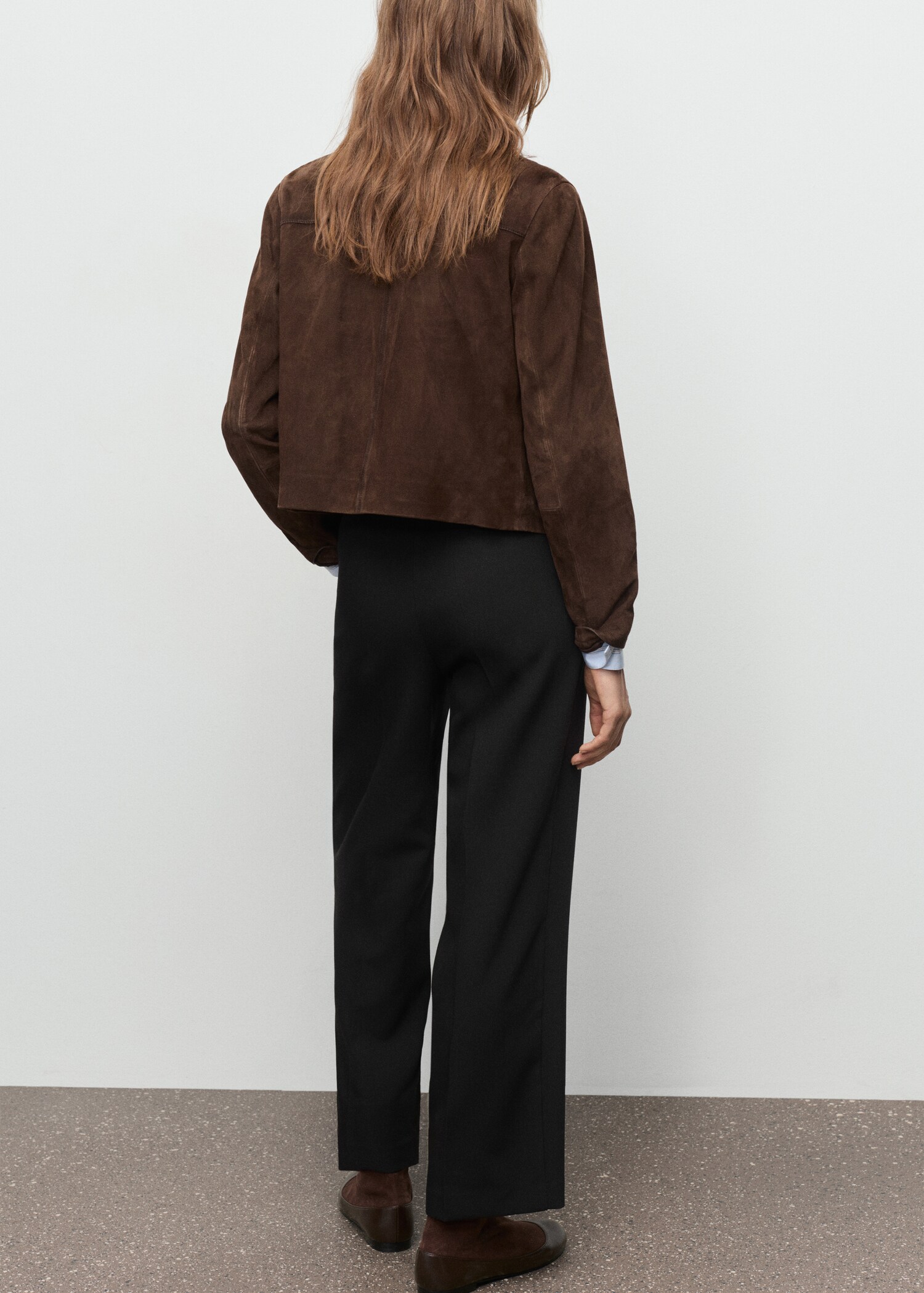 High-waist straight trousers - Reverse of the article