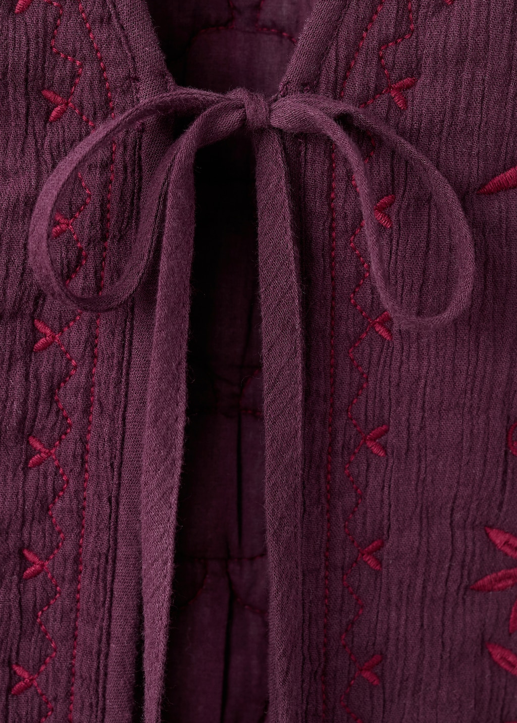 Floral-embroidered vest