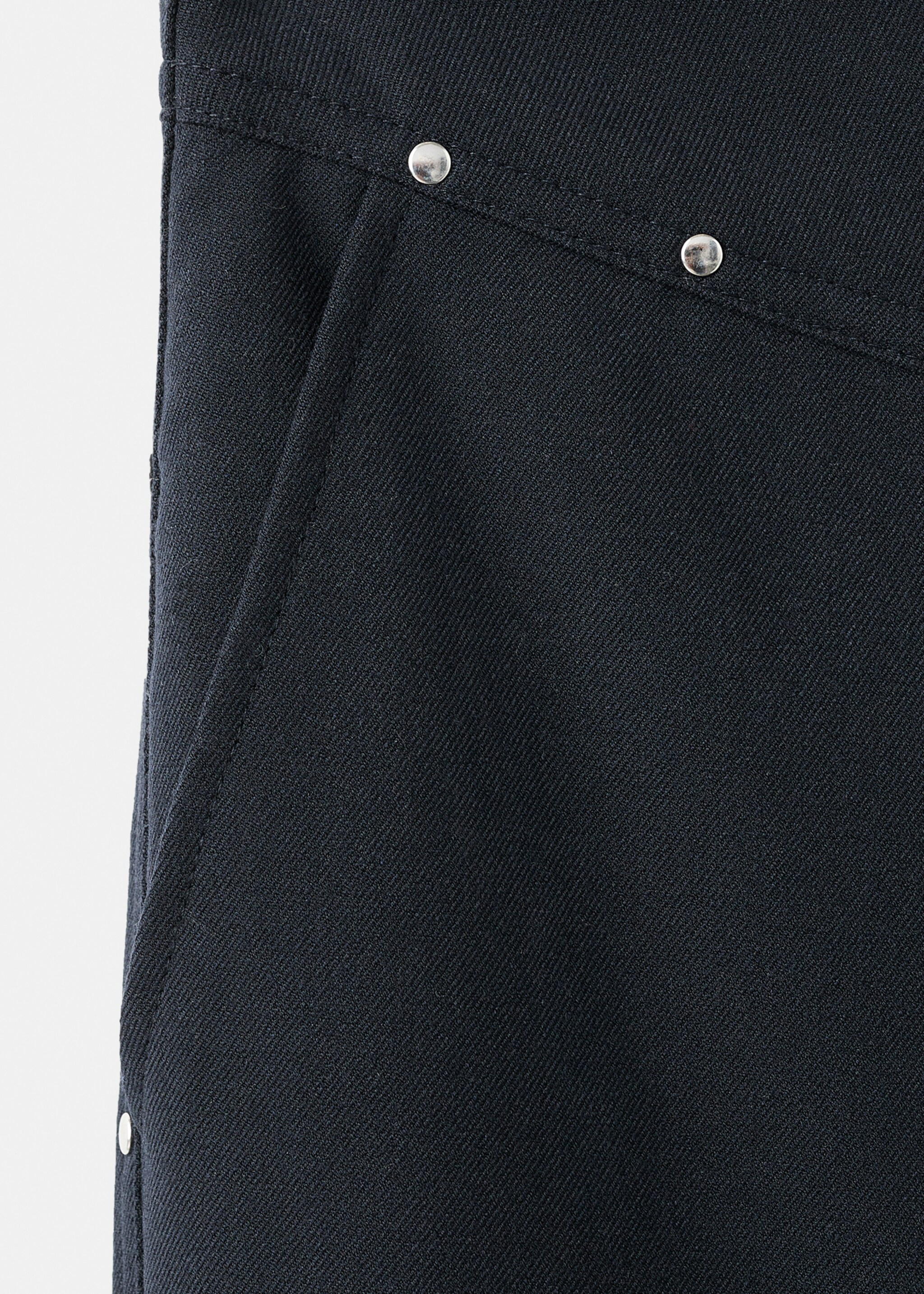 Low-waist studded trousers - Details of the article 0, Navy. Ref: 17097123-00.