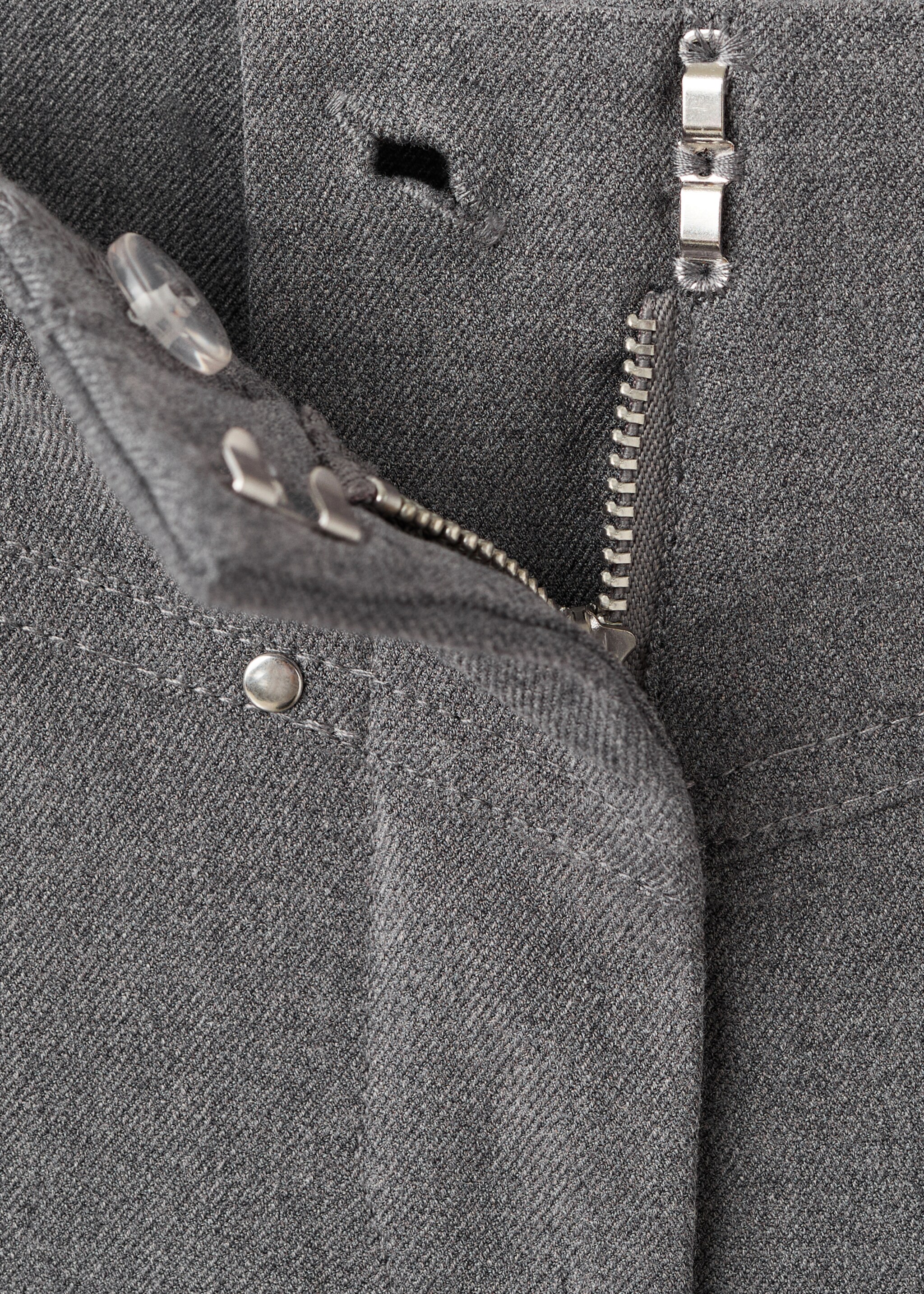 Low-waist studded trousers - Details of the article 0, Grey. Ref: 17097123-00.