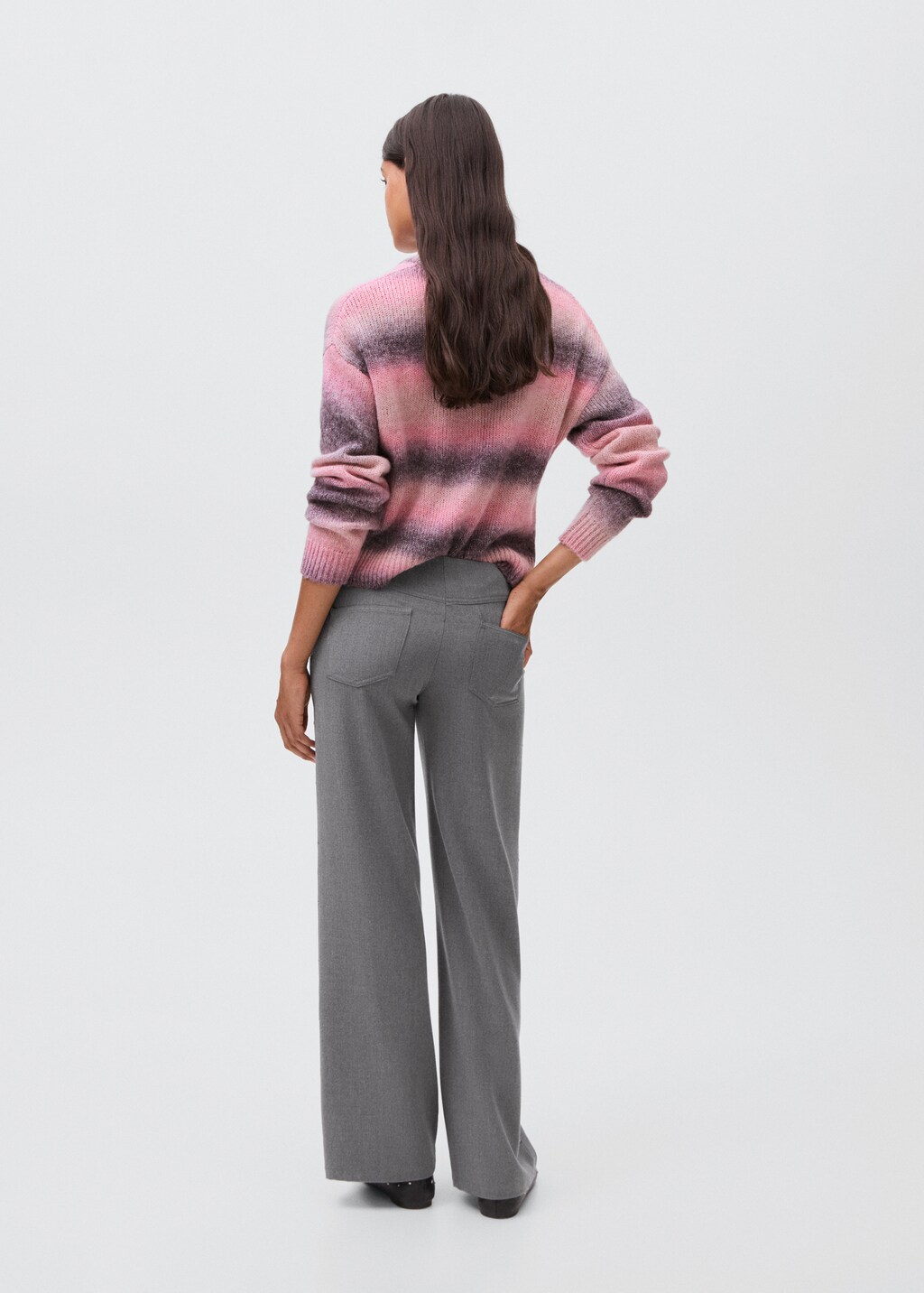 Low-waist studded pants