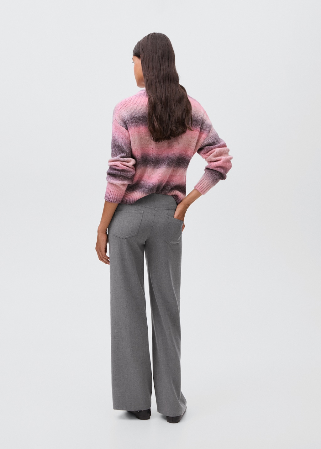 Low-waist studded pants