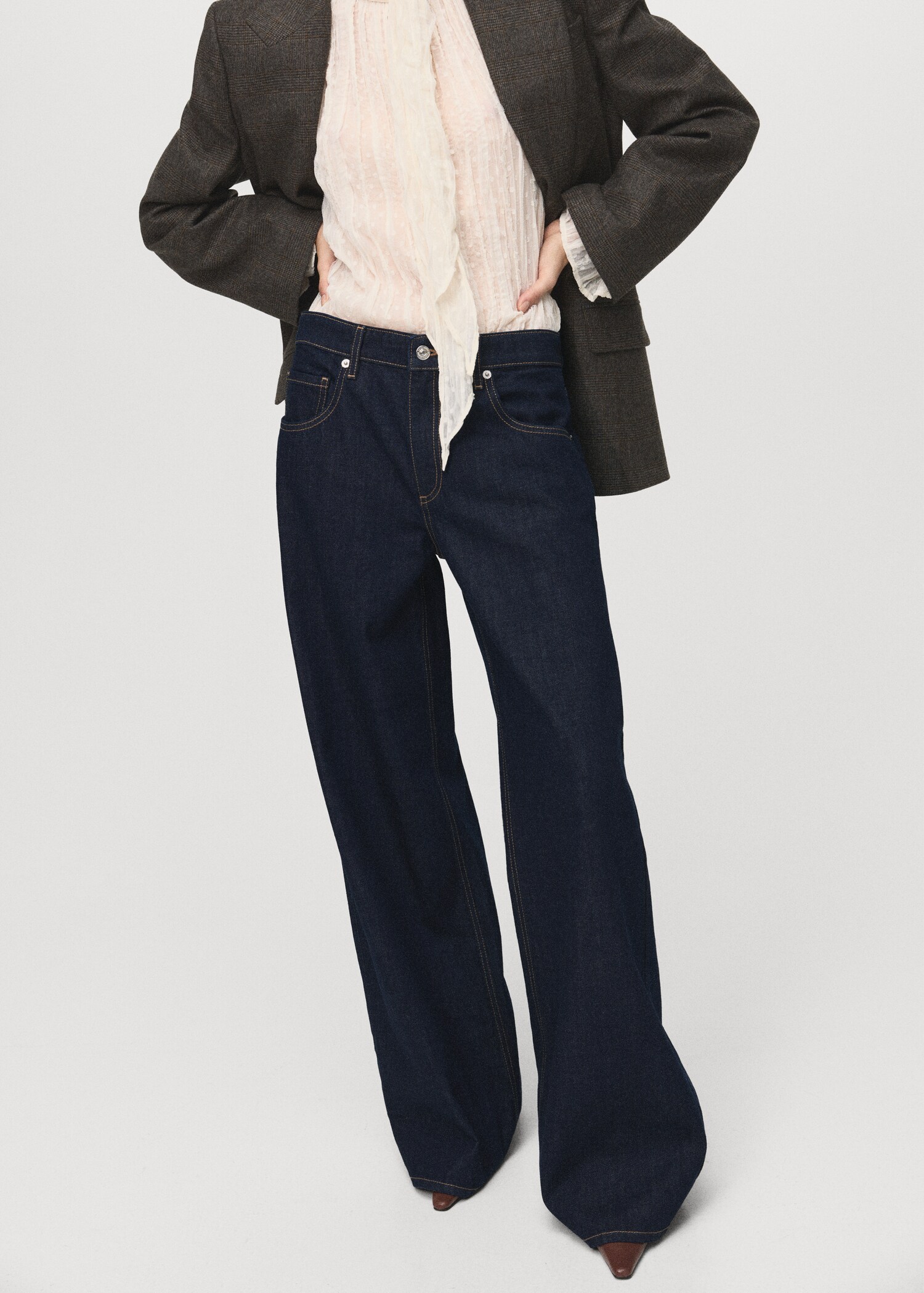 Low-rise wide-leg jeans - Medium plane