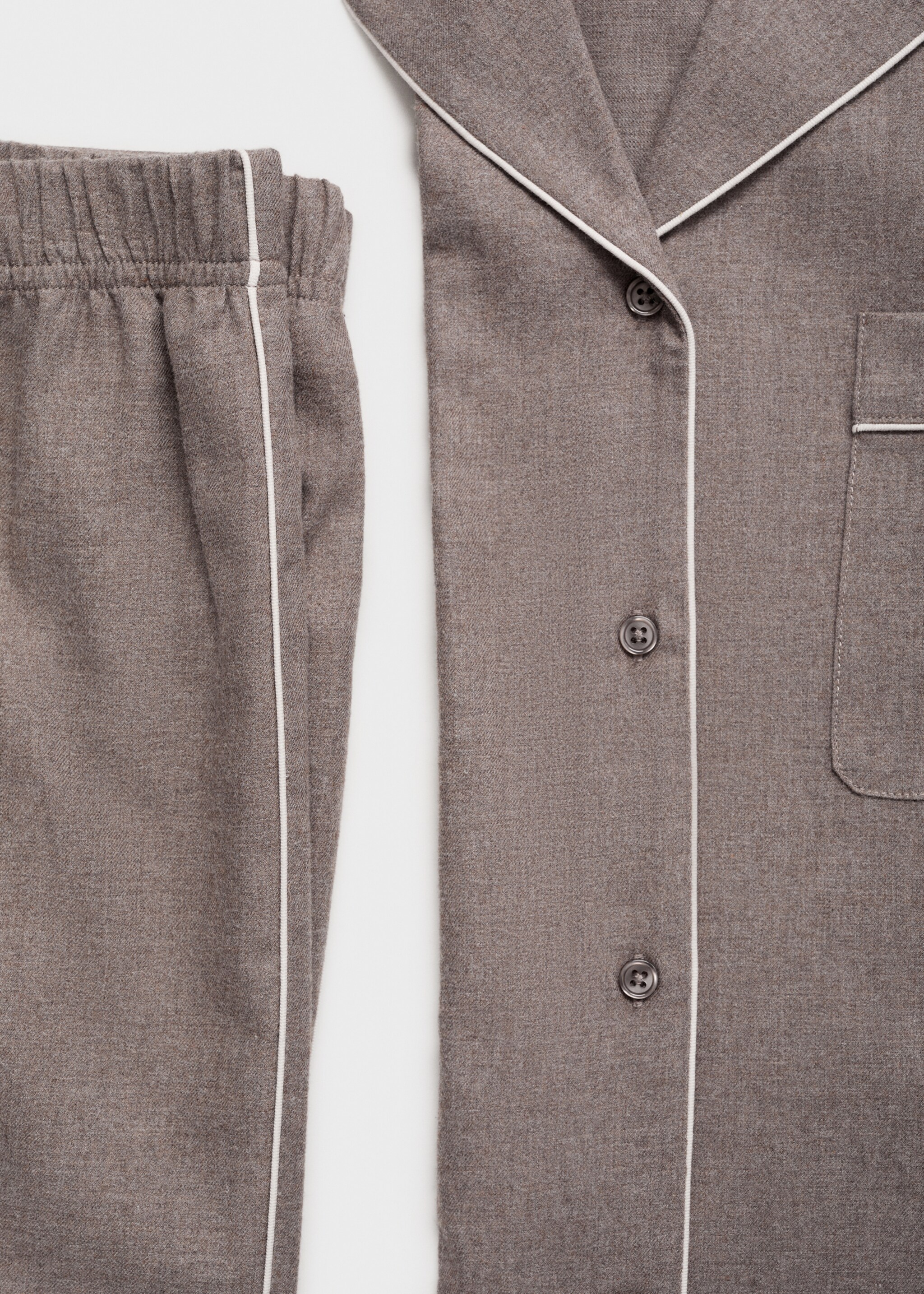 Camisa algodón franela vivo contratono - Detalle del artículo 0, Marrón medio. Ref: 17097127-00.