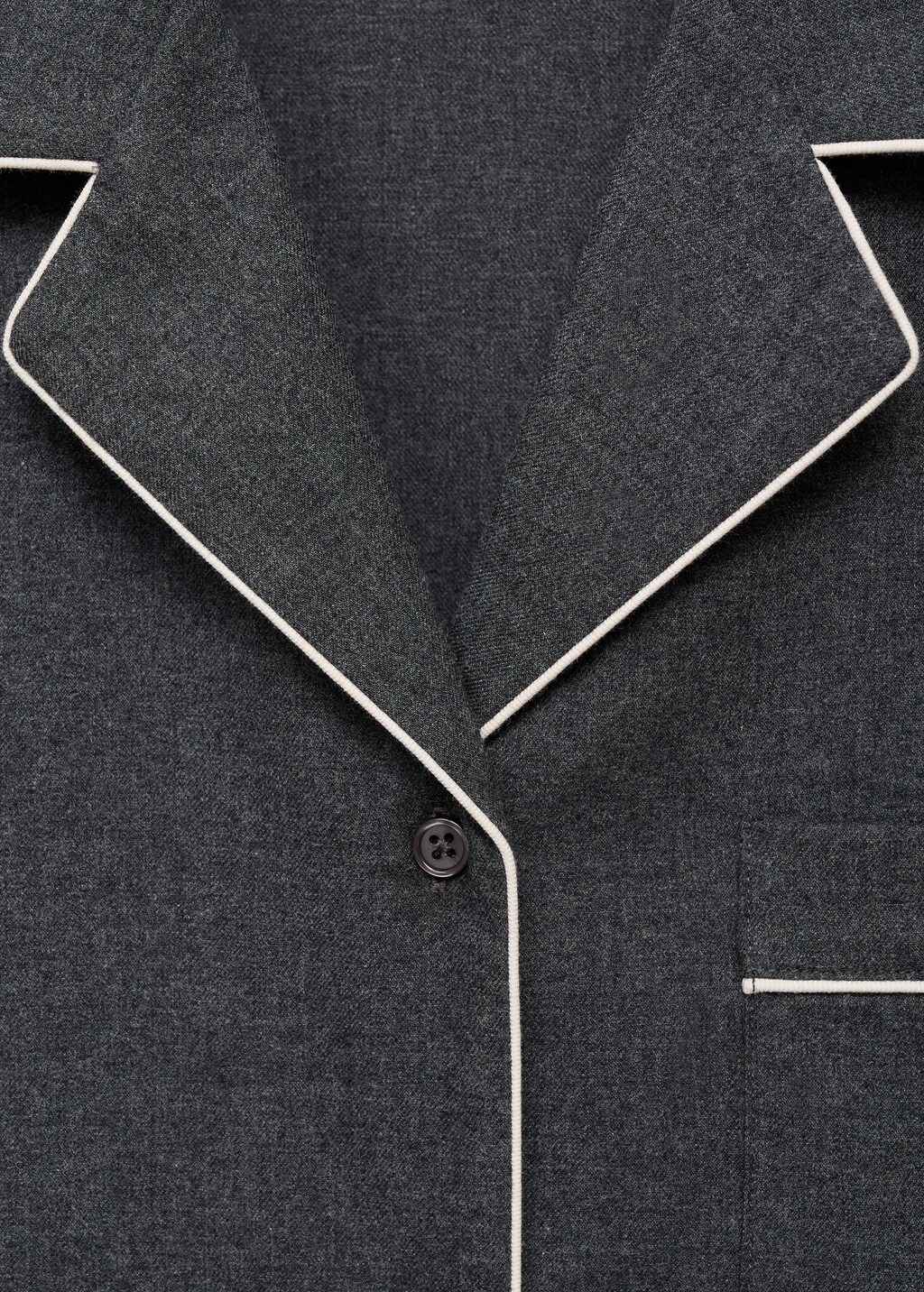 Cotton flannel shirt with contrasting piping