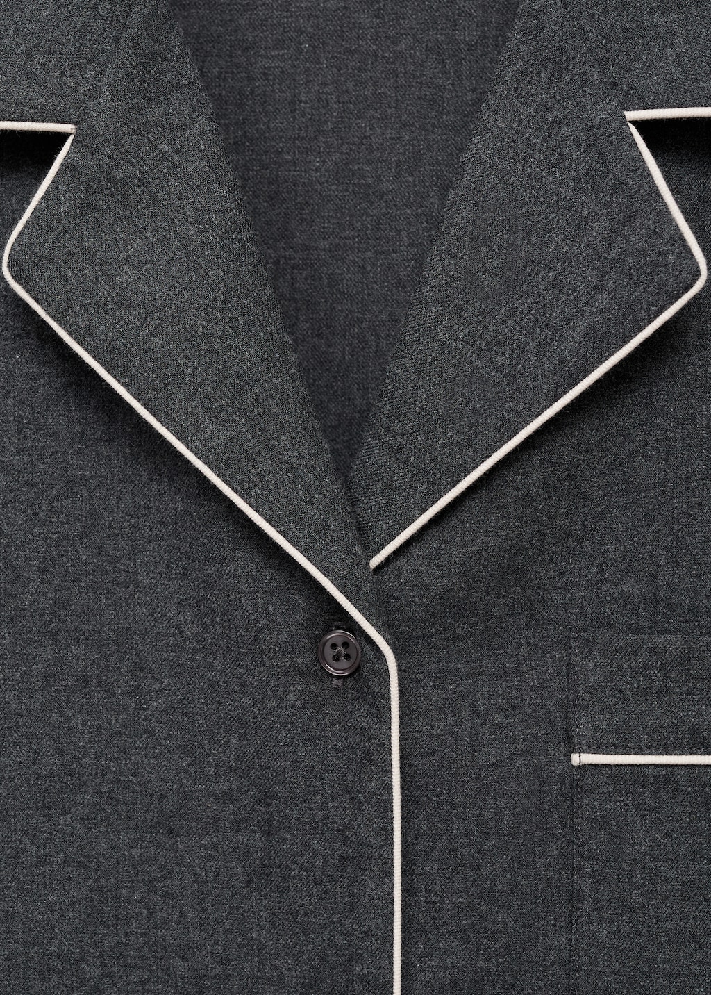 Cotton flannel shirt with contrasting piping