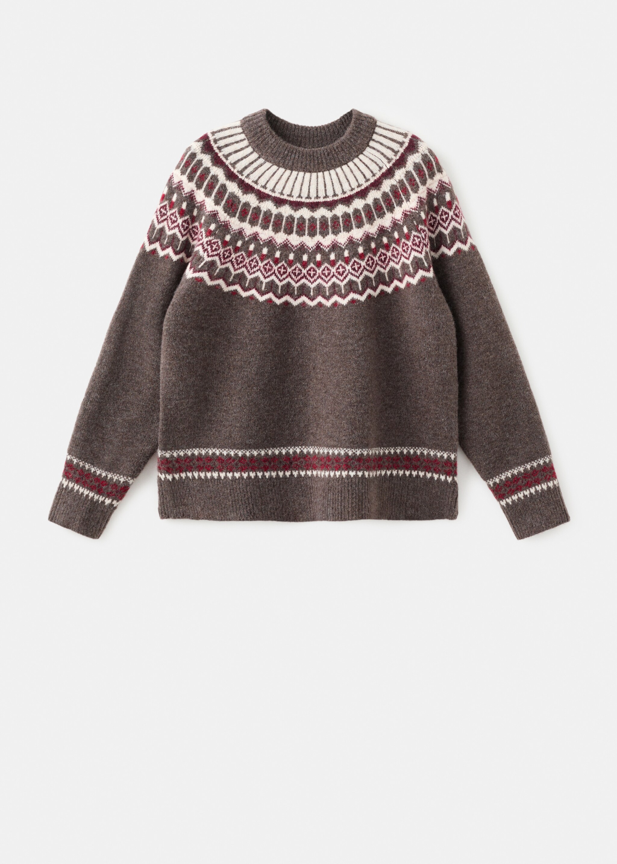 Jacquard pyjamas with round neck - Article without model, Brown. Ref: 17097128-00.