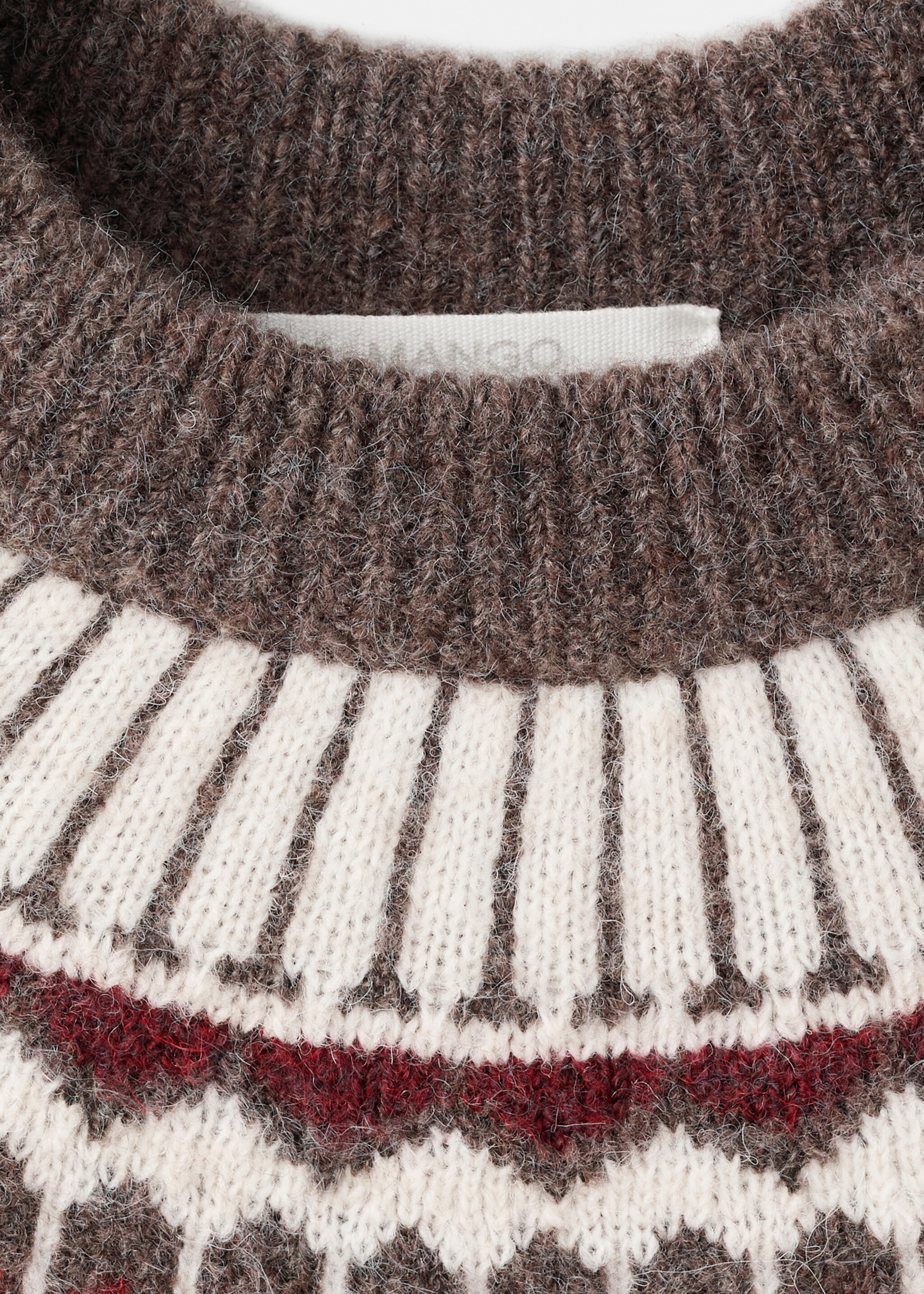 Jacquard pyjamas with round neck - Details of the article 8, Brown. Ref: 17097128-00.