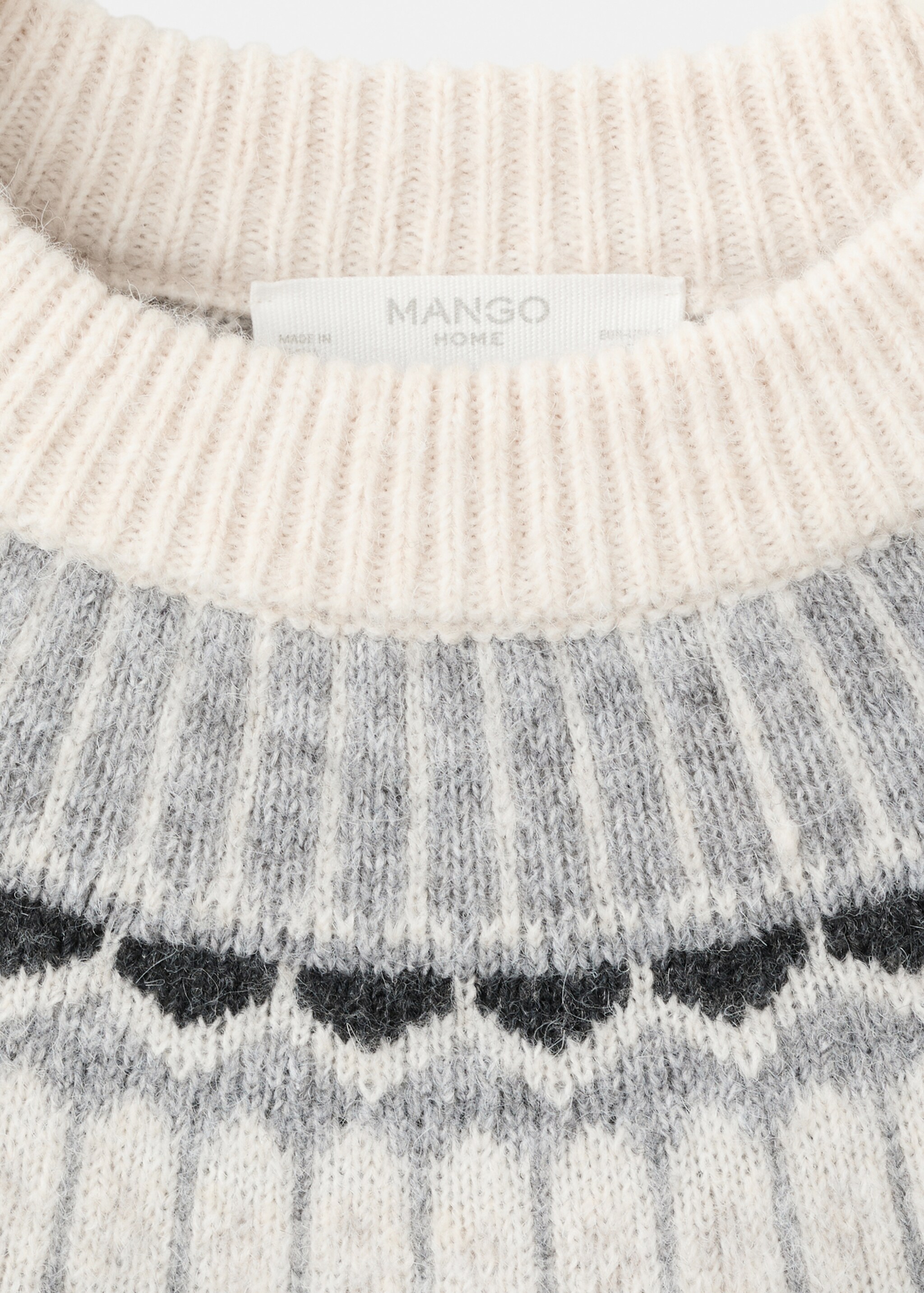 Jacquard pyjamas with round neck - Details of the article 8, Grey. Ref: 17097128-00.