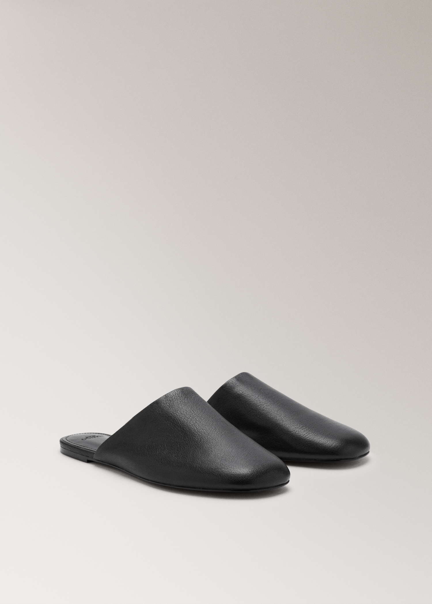 Leather mule slippers