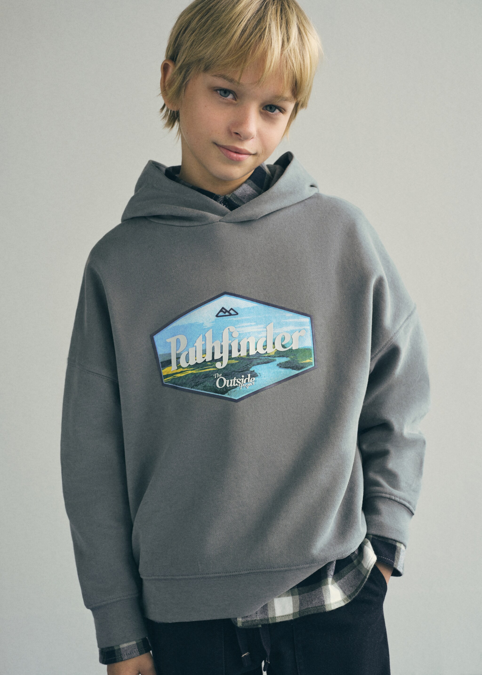 Printed cotton sweatshirt - Details of the article 5, Green. Ref: 17097134-00.