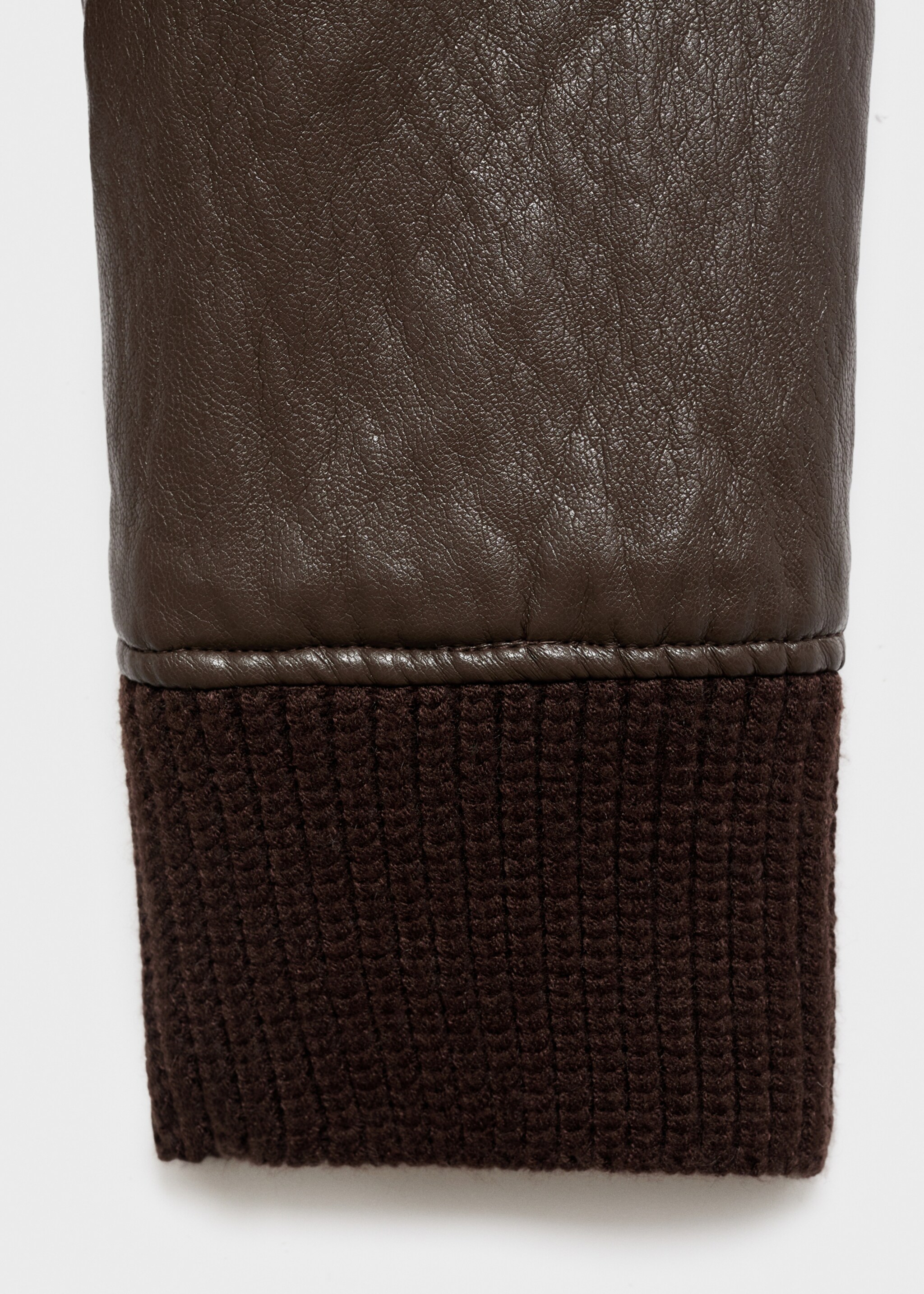 Jacke in Lederoptik mit umgeschlagenem Kragen - Detail des Artikels 0, Braun. Ref: 17097136-00.