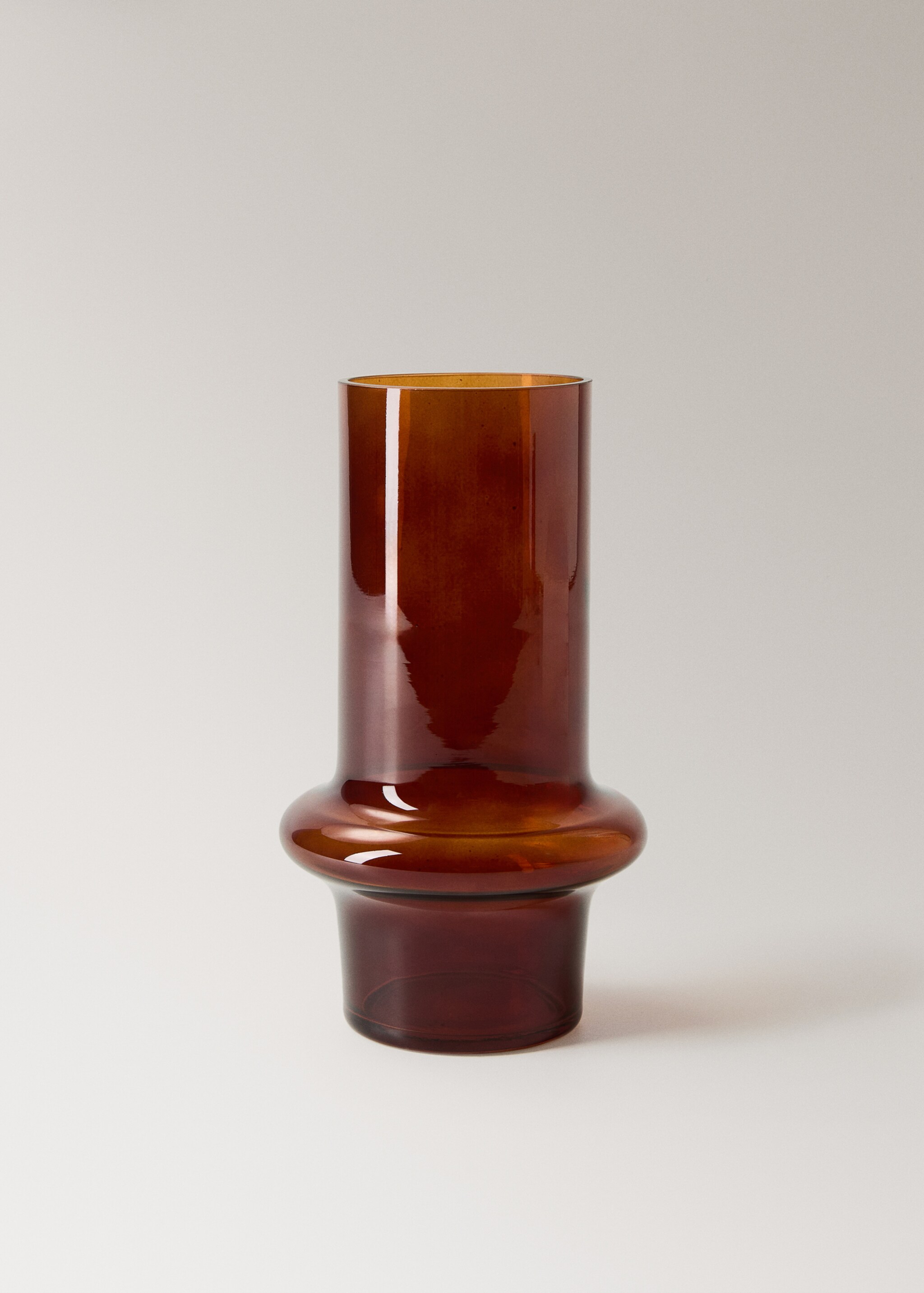 Cylindrical glass vase - Article without model, Russet. Ref: 17097137-00.