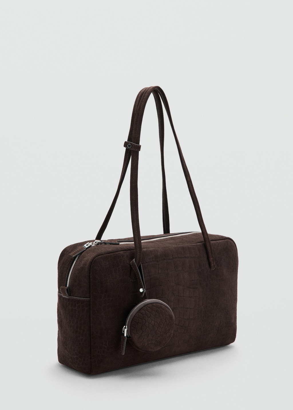 Medium suede bowling bag