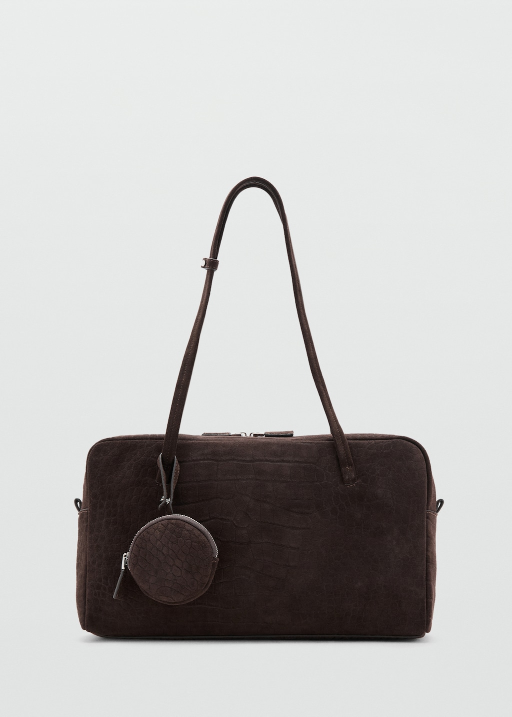 Medium suede bowling bag