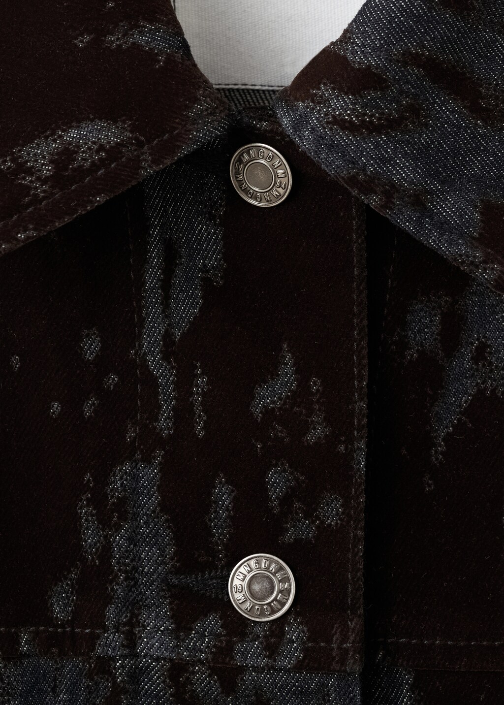 Mango Devoré denim jacket thumbnail